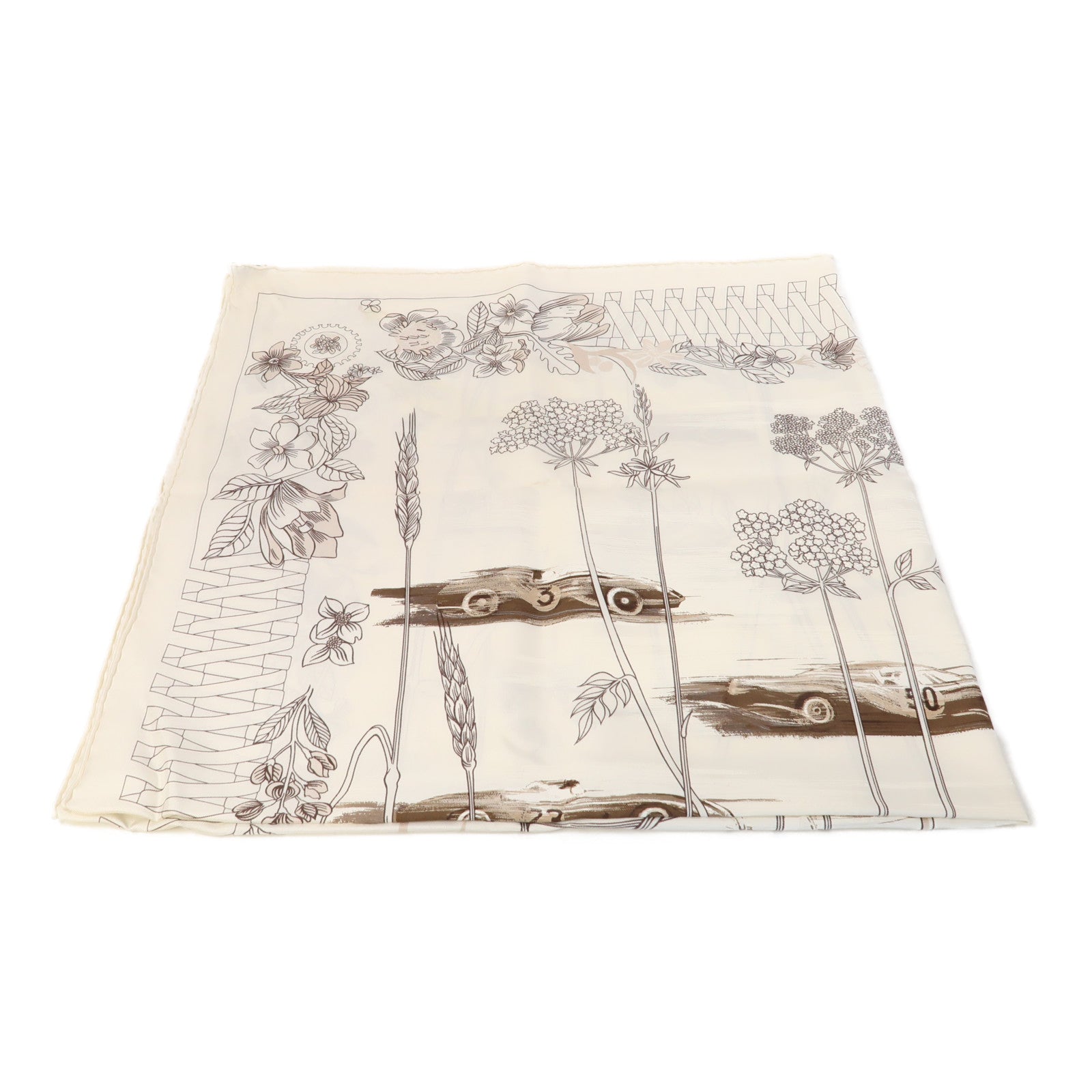 HERMES 絲質Scarf 90x90絲巾白色