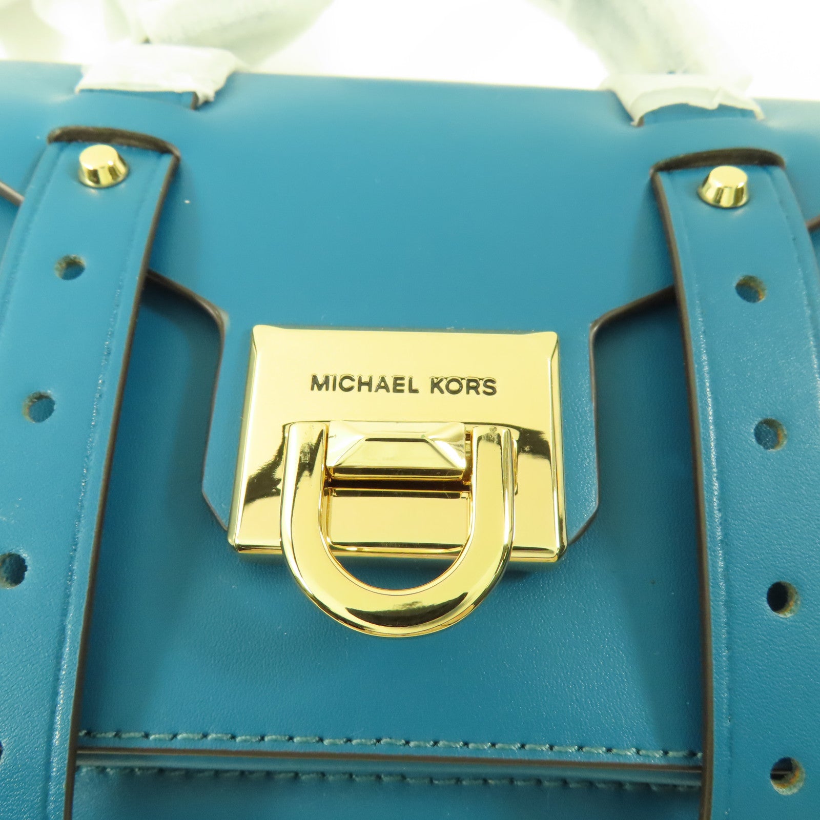 Michael Kors 牛皮皮革Mini Manhattan金扣手挽肩背兩用袋