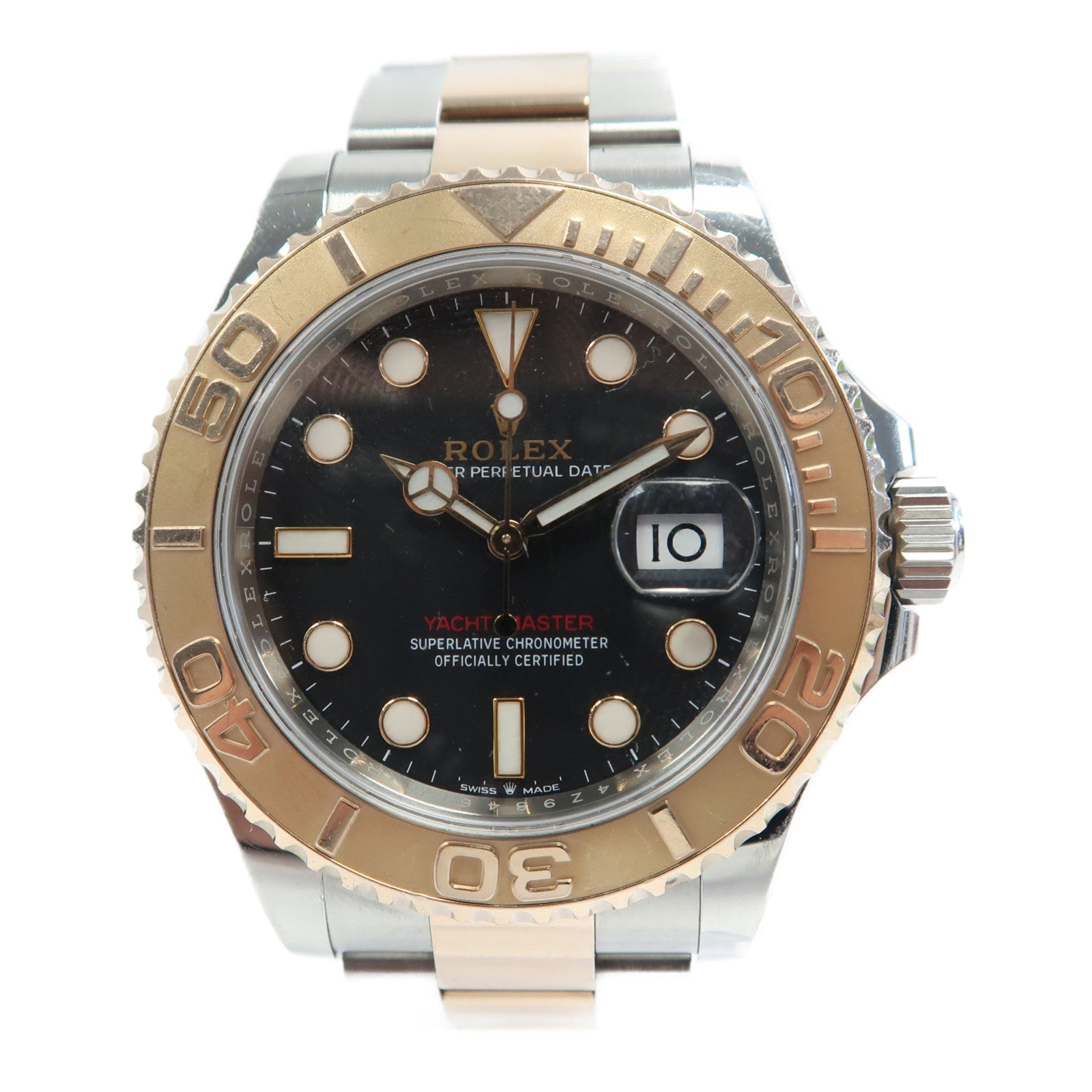 ROLEX Yacht-Master 40 18K玫瑰金/不鏽鋼手錶自動機芯黑色