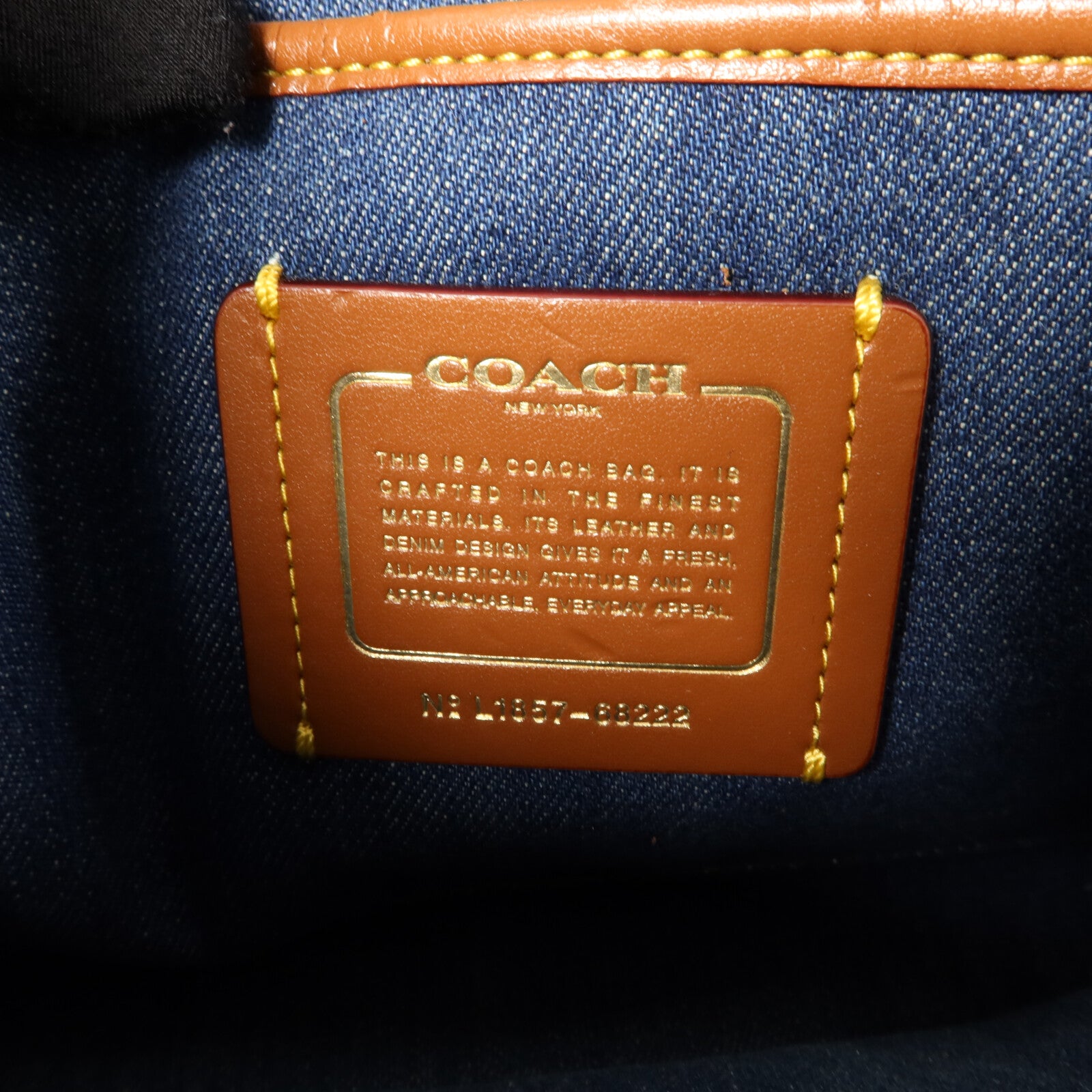COACH 牛仔布料Chain Shoulder Bag鏈帶肩背袋