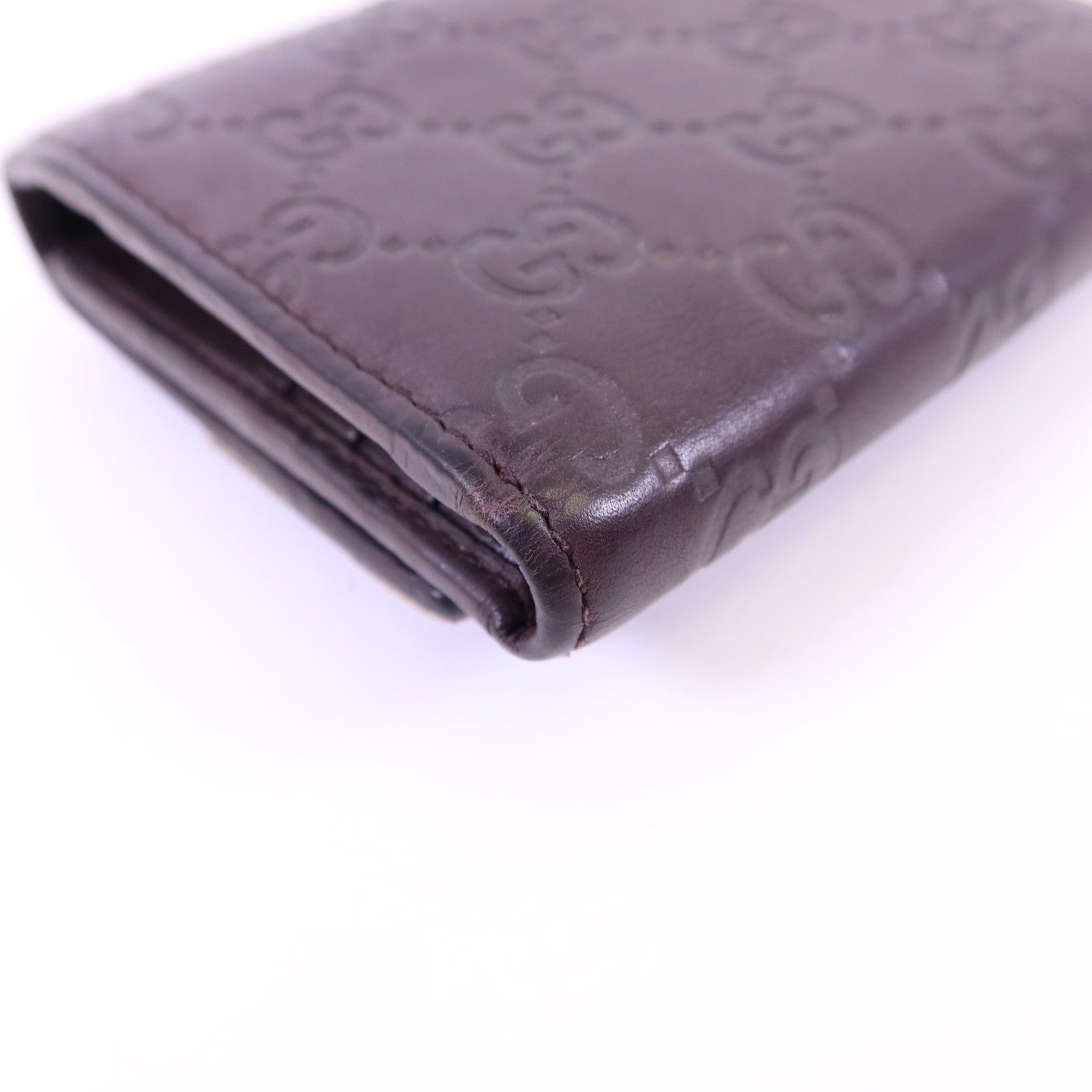 GUCCI 【激減優惠】牛皮皮革GG Trifold Wallet金扣錢包
