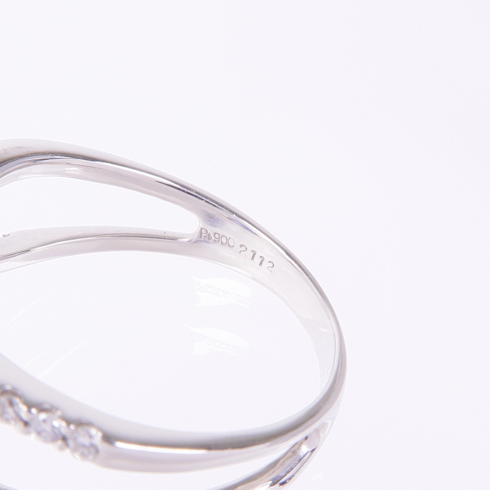 JEWELRY PT900鉑金Sapphire Diamond Ring藍寶石/鑽石戒指US#7.5