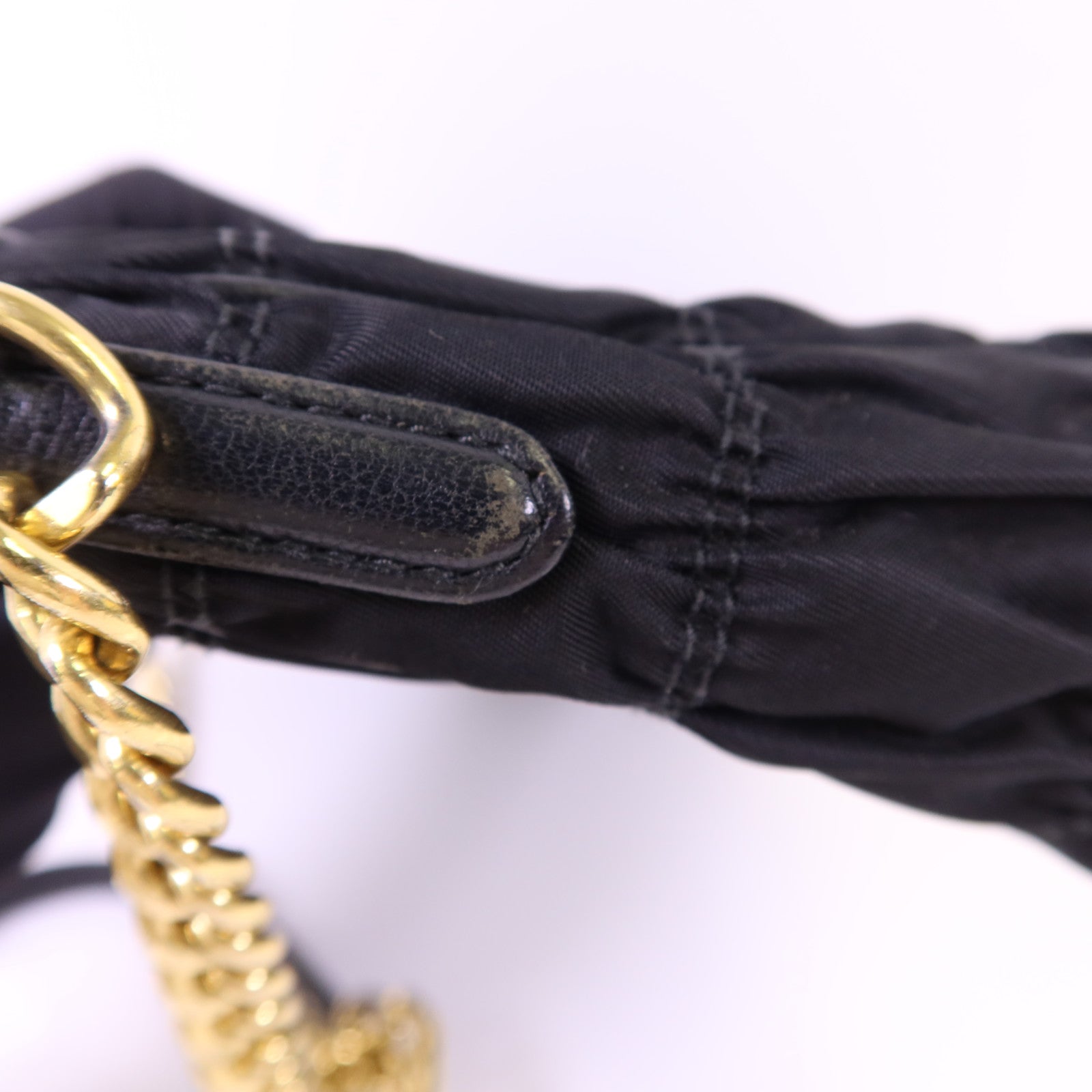 PRADA 尼龍Chain Shoulder Bag金扣鏈帶肩背袋