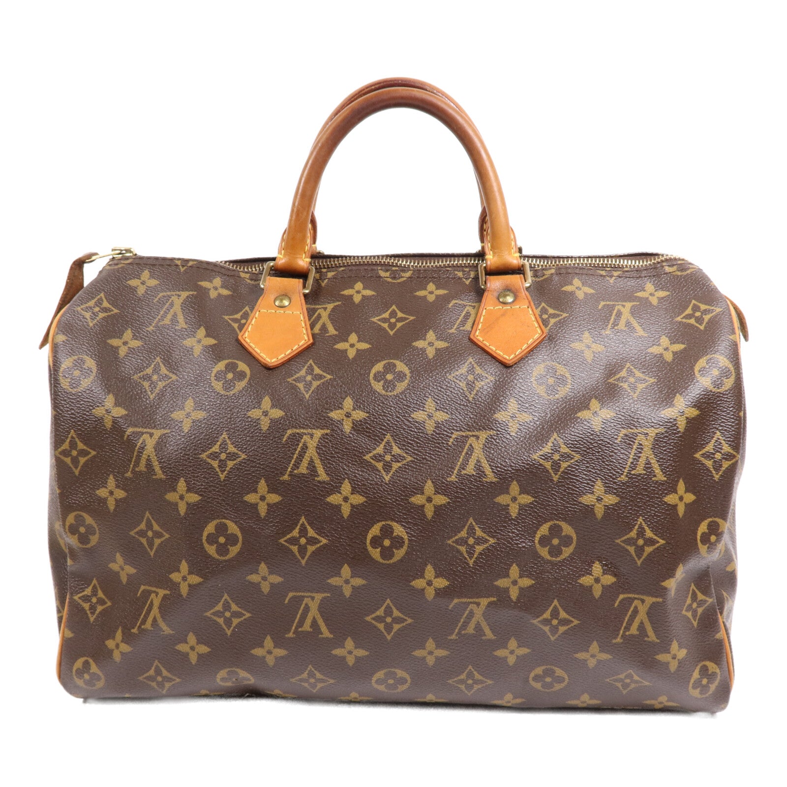 LOUIS VUITTON Monogram Speedy 35金扣手挽袋