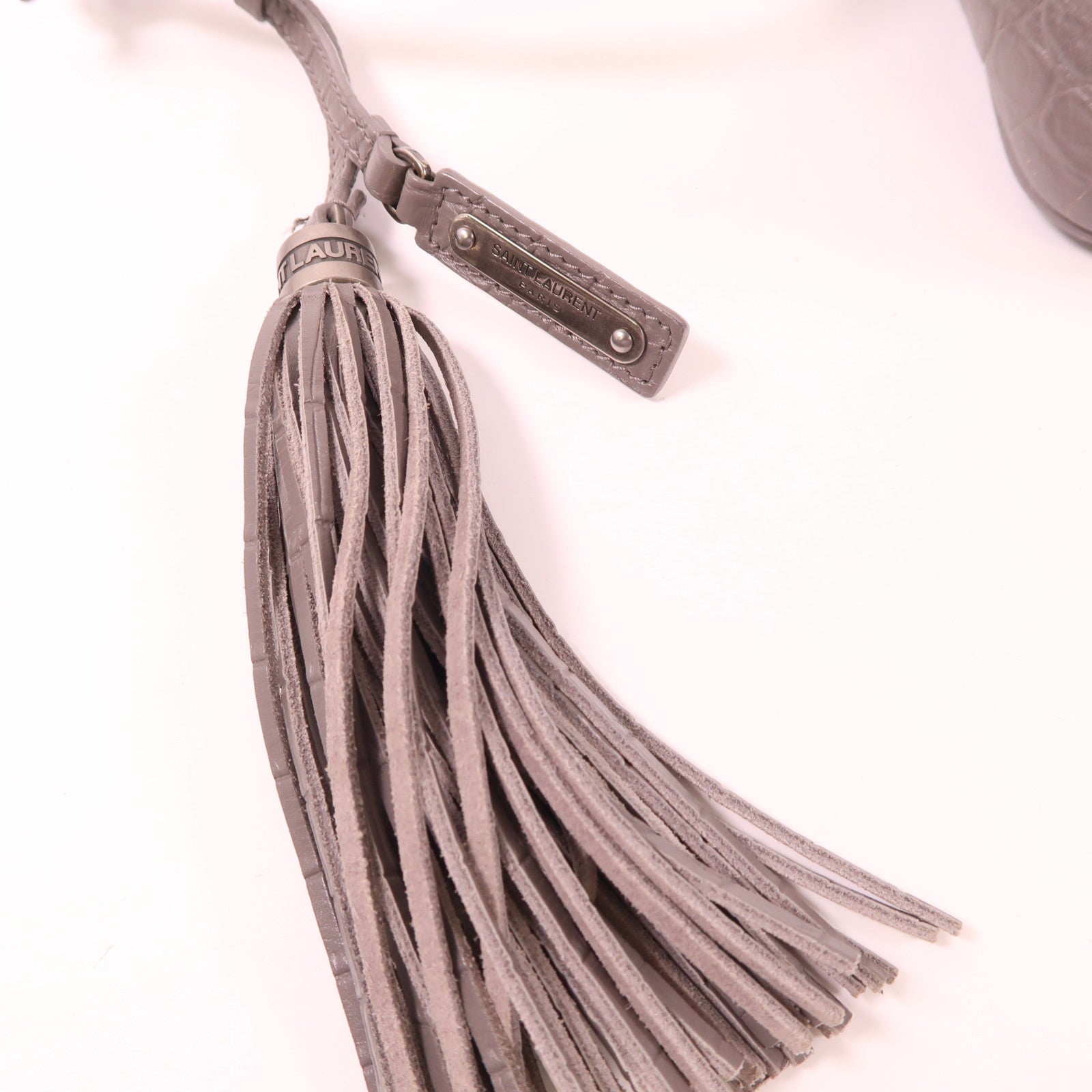 SAINT LAURENT 牛皮皮革Shoulder Bag銀扣肩背袋