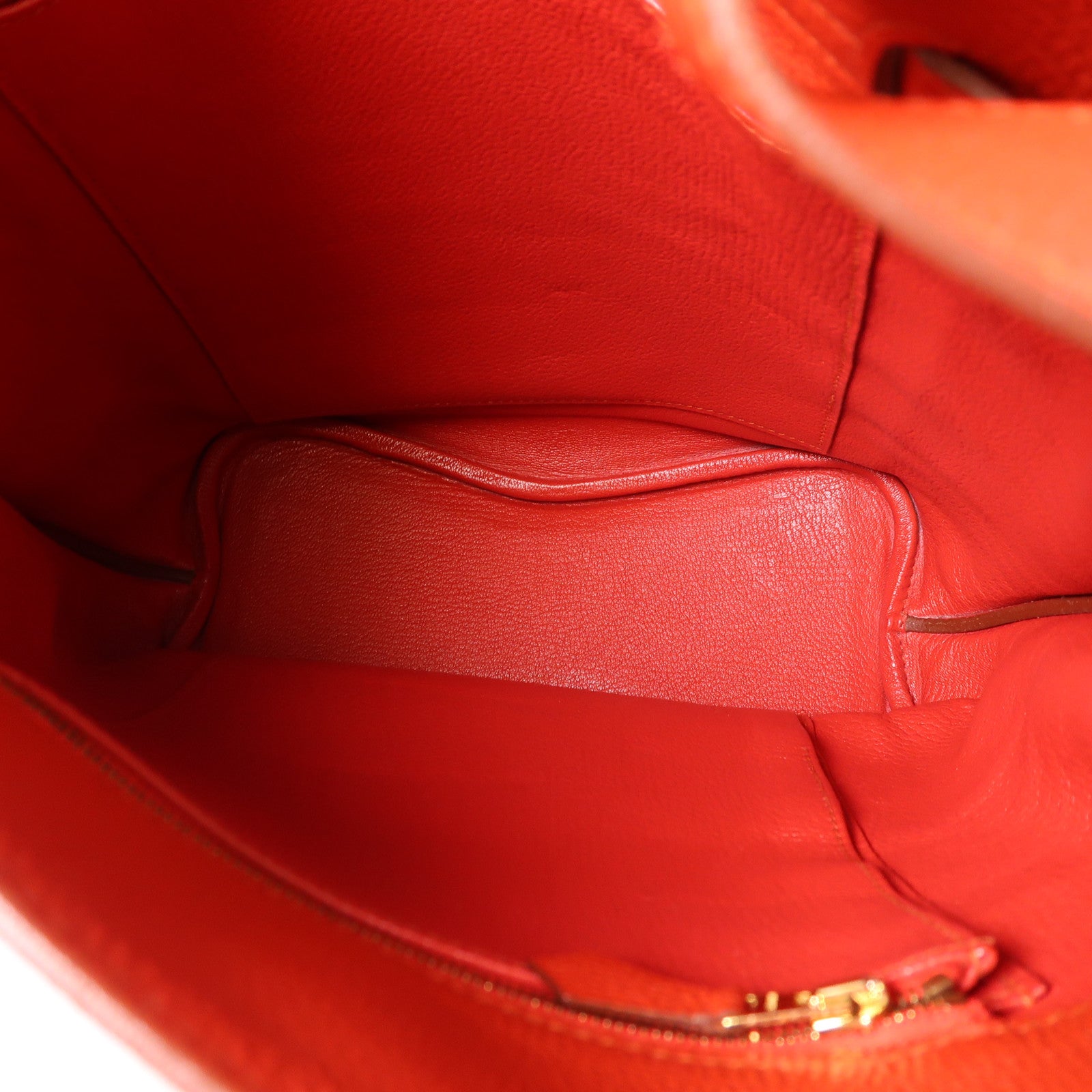 HERMES Clemence皮革So Kelly 22銀扣肩背袋9M Sanguine