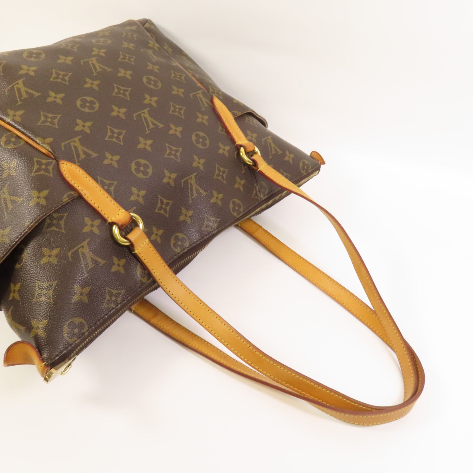 LOUIS VUITTON Monogram Totally MM金扣肩背袋棕色
