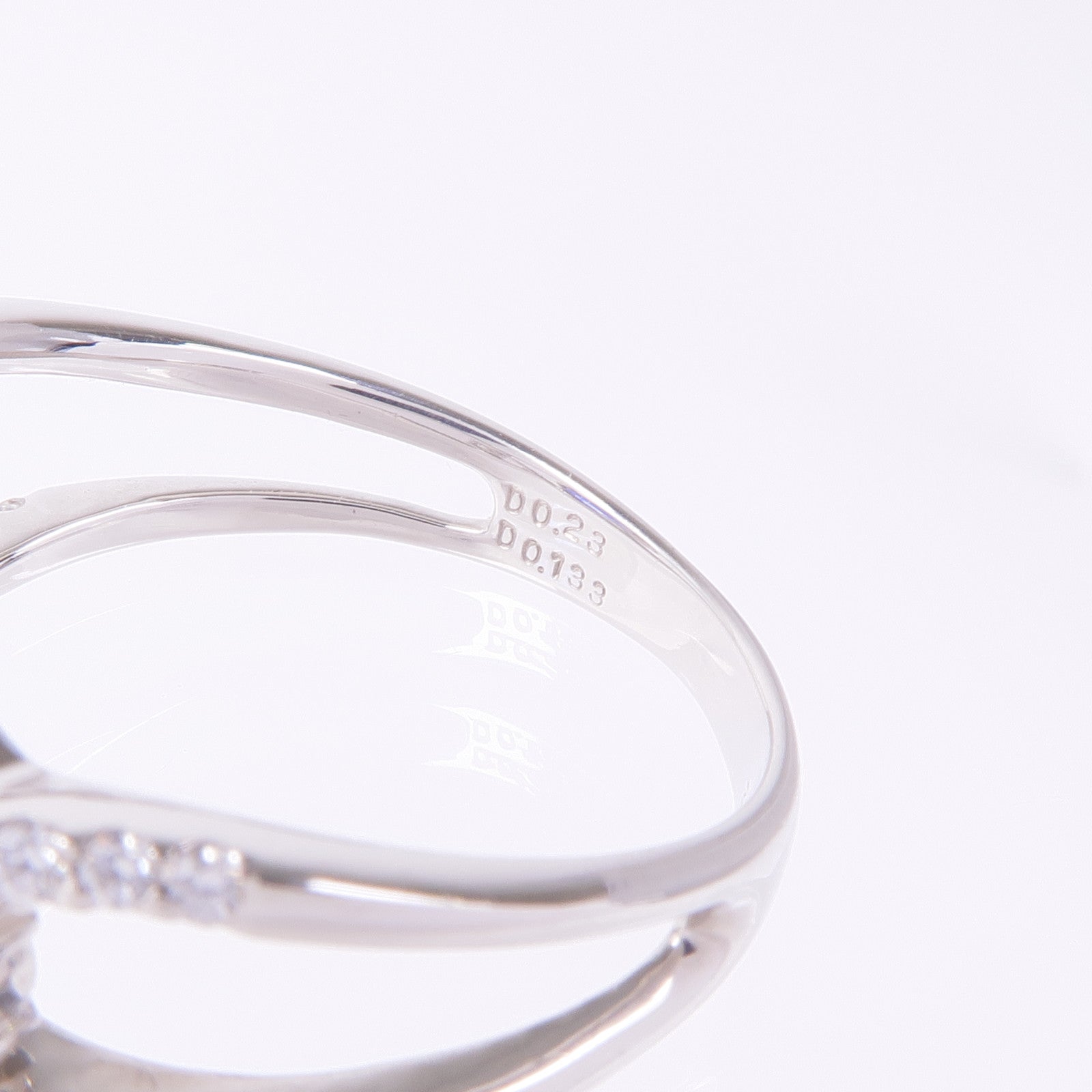 JEWELRY PT900鉑金Sapphire Diamond Ring藍寶石/鑽石戒指US#7.5