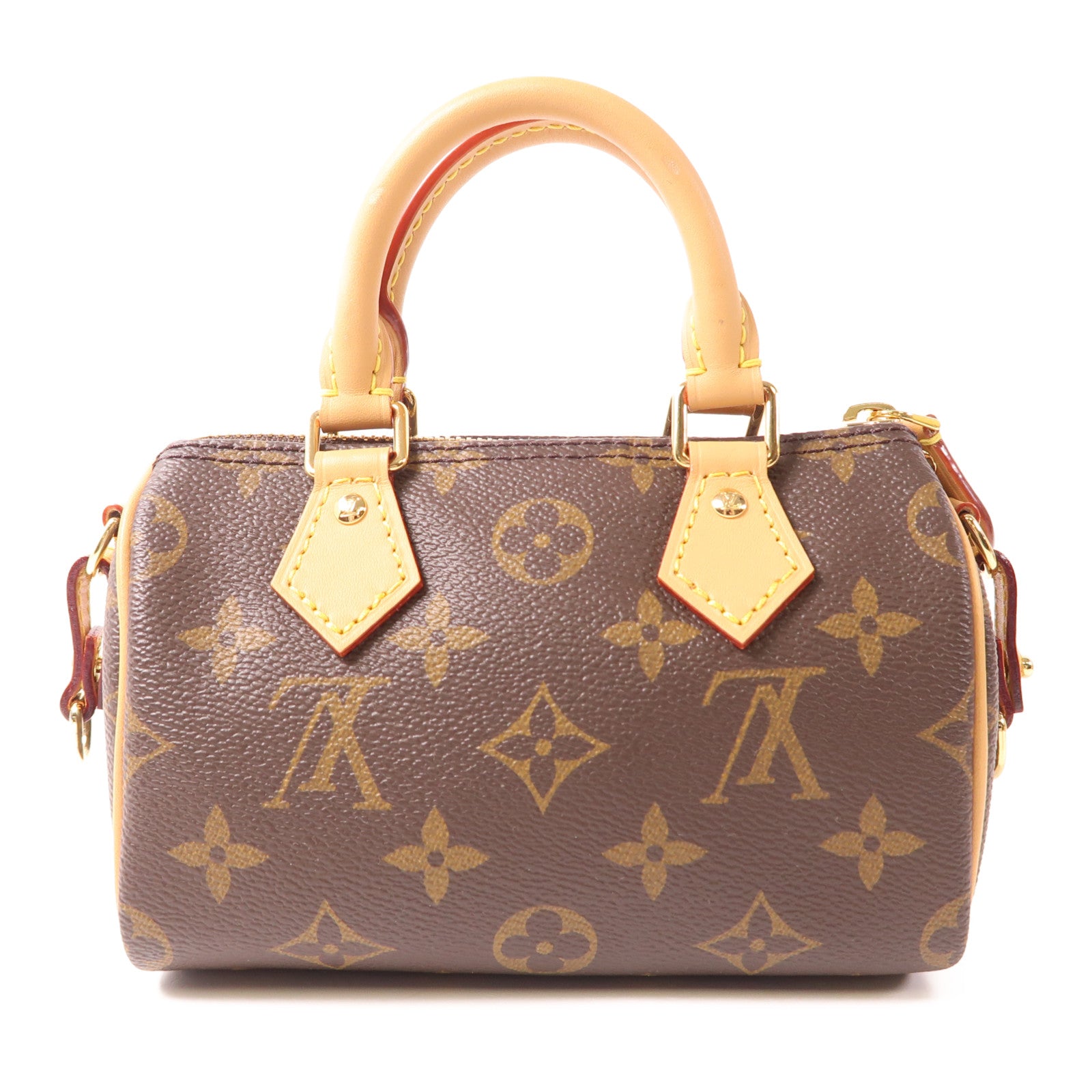 LOUIS VUITTON Monogram Nano Speedy金扣手挽肩背兩用袋