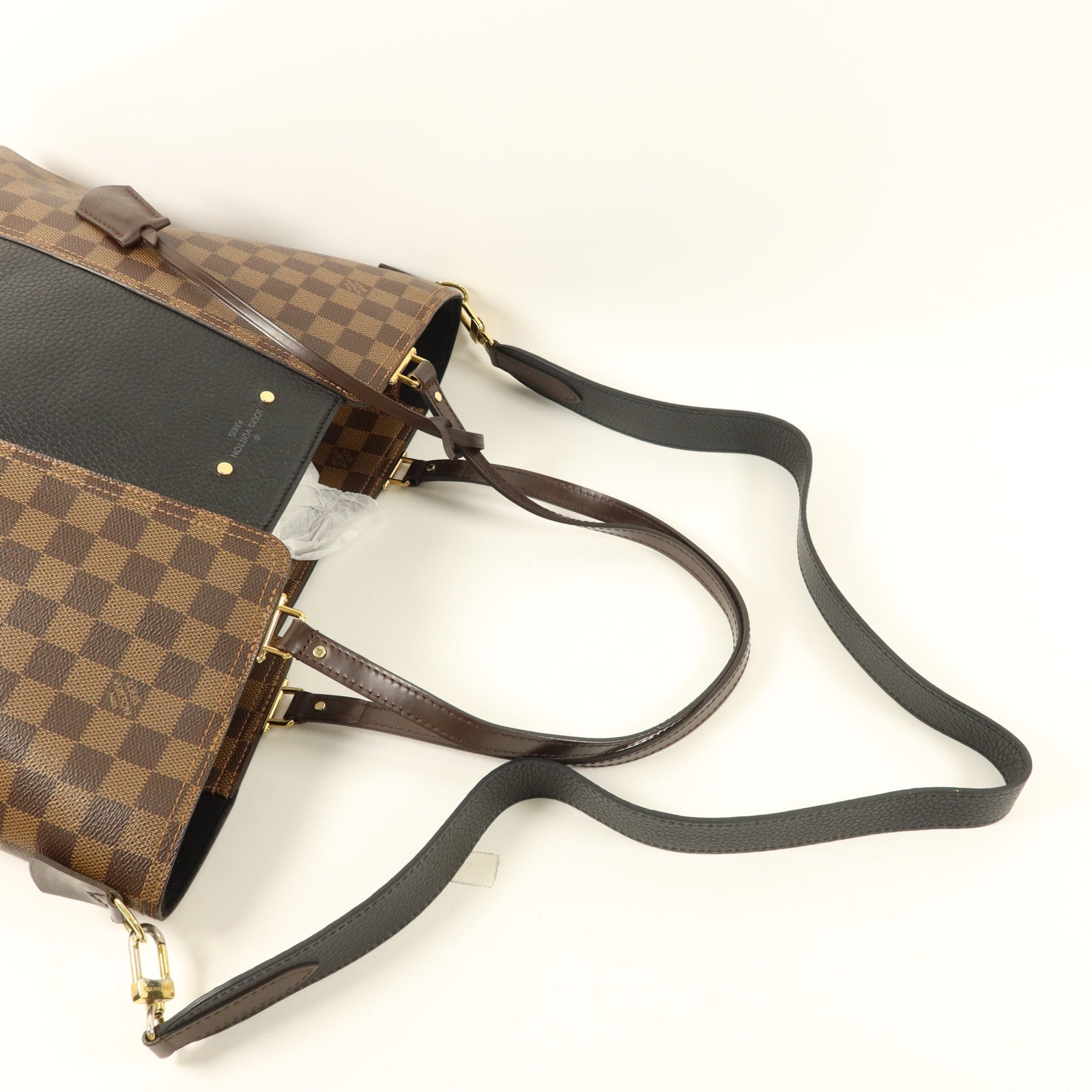 LOUIS VUITTON Damier Jersey金扣手挽肩背兩用袋