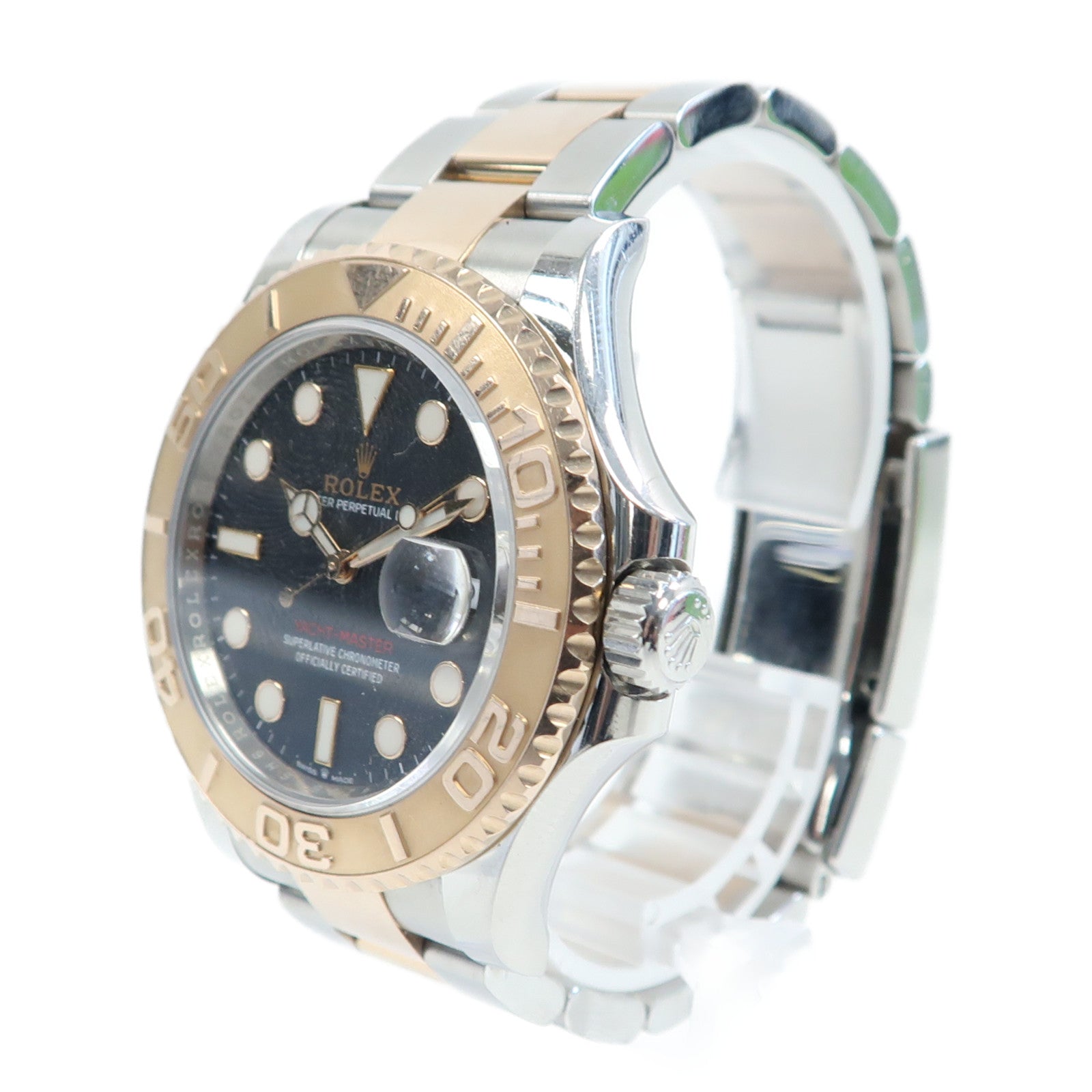ROLEX Yacht-Master 40 18K玫瑰金/不鏽鋼手錶自動機芯黑色