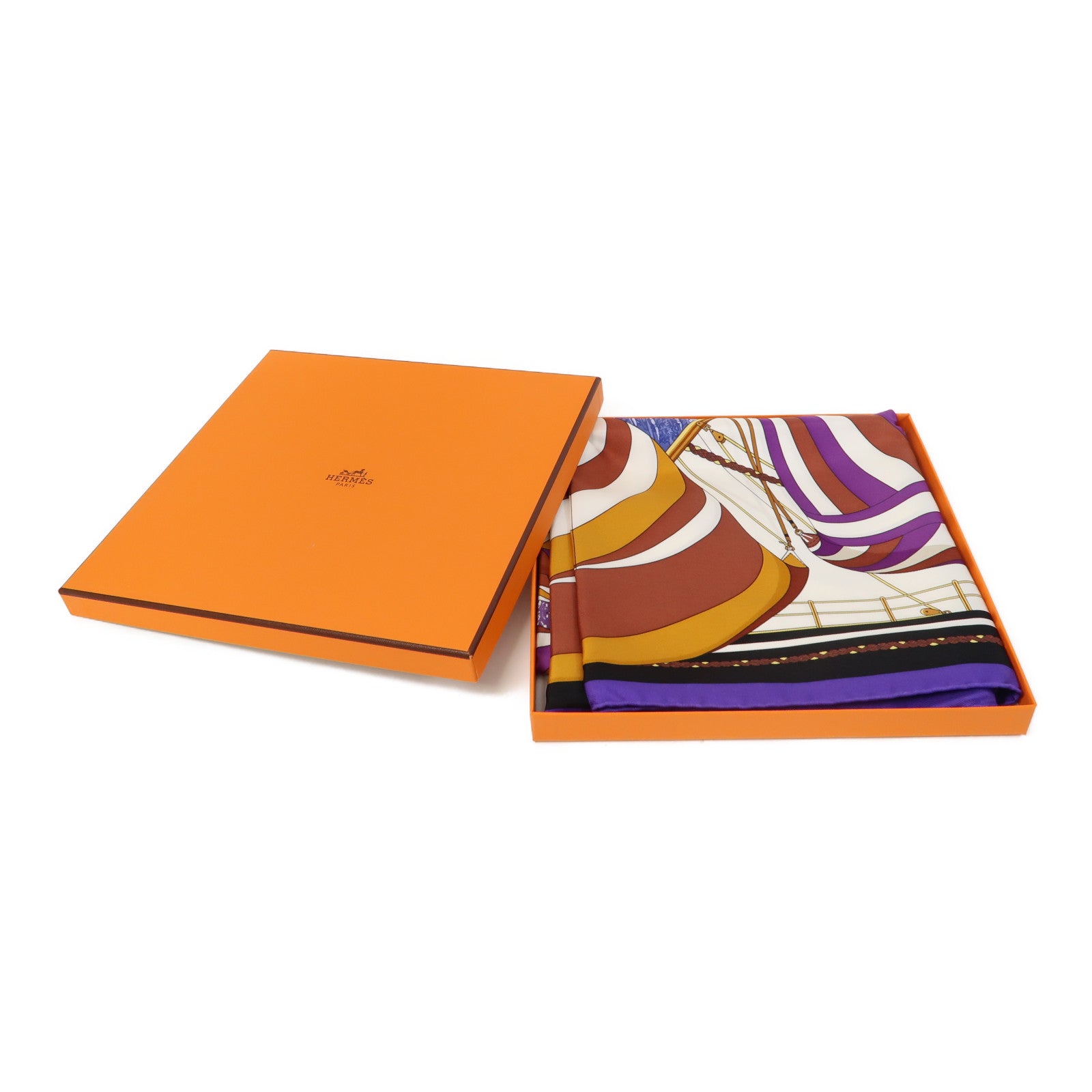 HERMES 【激減優惠】絲質Scarf 90x90絲巾紫色/啡色/藍色