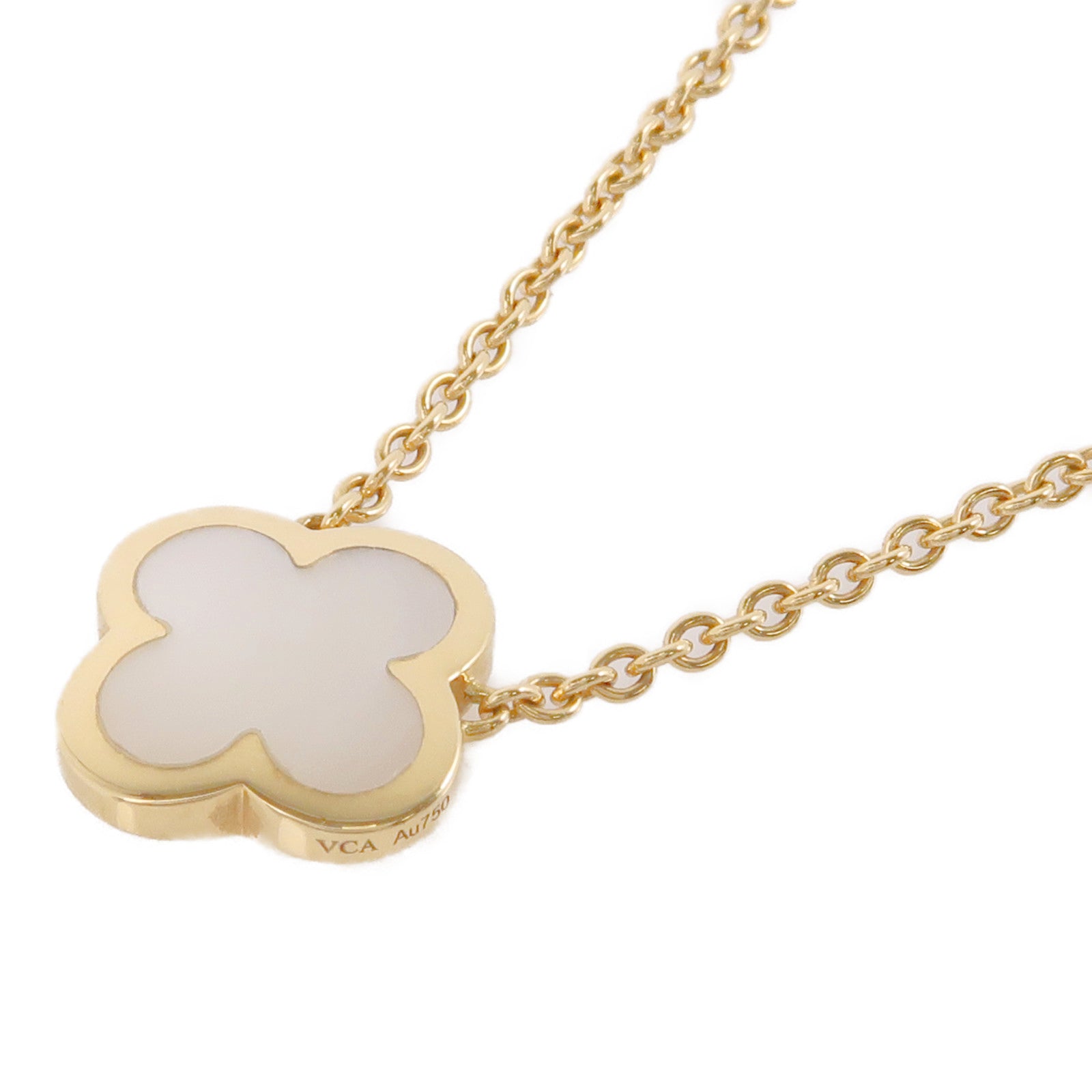 Van Cleef & Arpels 18K黃金/珍珠母Pure Alhambra項鍊
