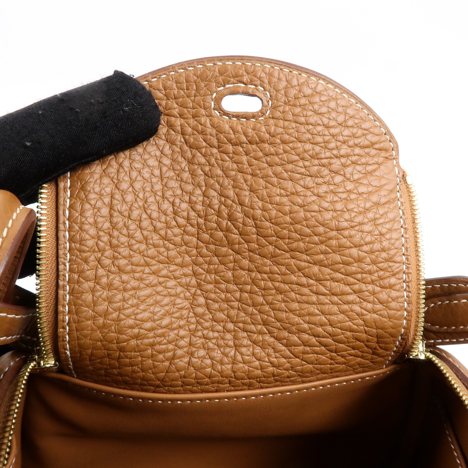 HERMES Clemence皮革Mini Lindy手挽肩背兩用袋Gold