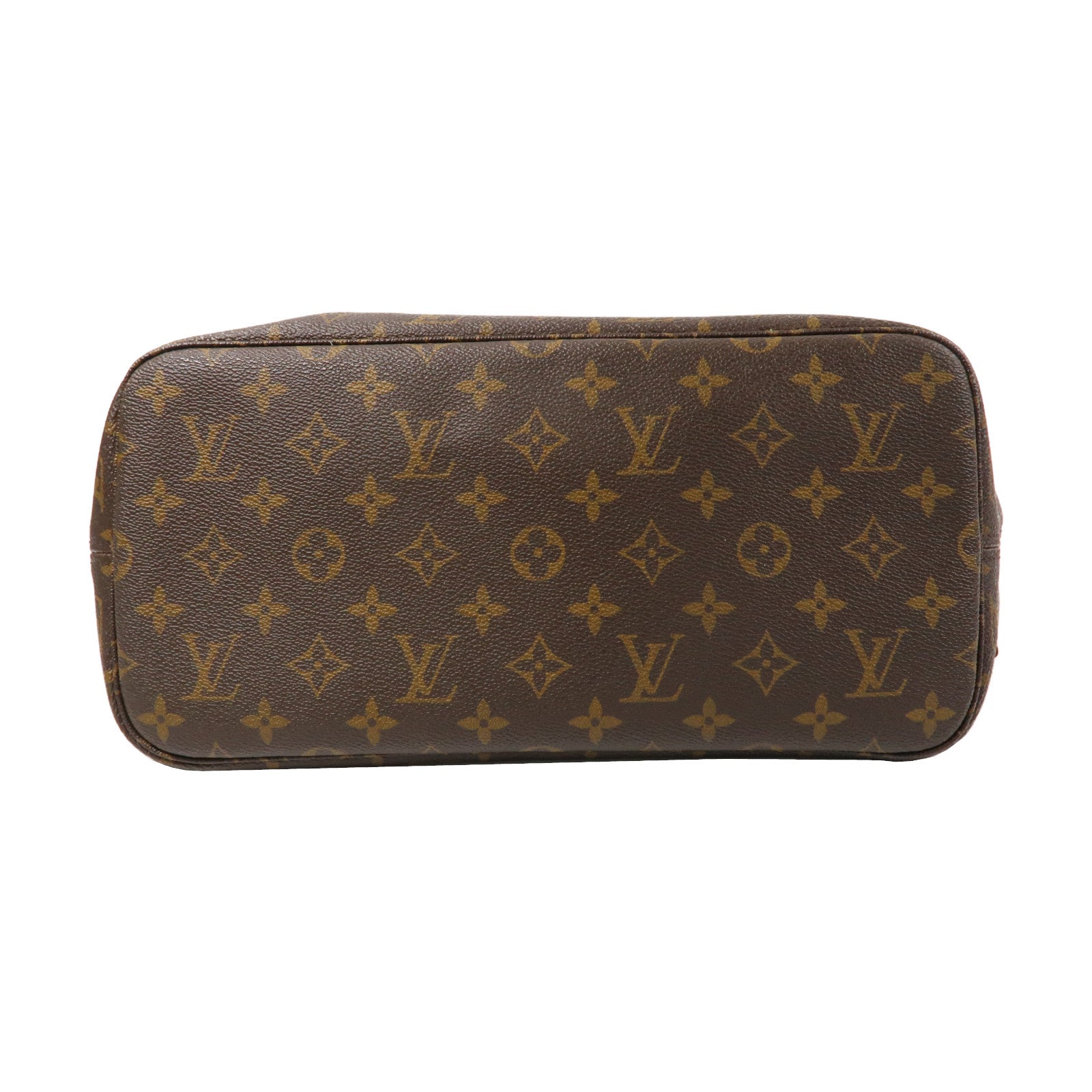 LOUIS VUITTON Monogram Neverfull MM金扣手挽袋啡色