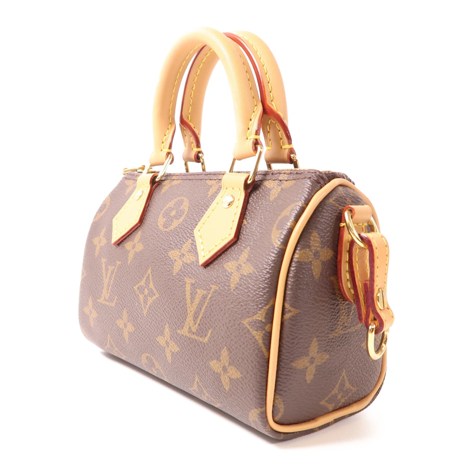 LOUIS VUITTON Monogram Nano Speedy金扣手挽肩背兩用袋