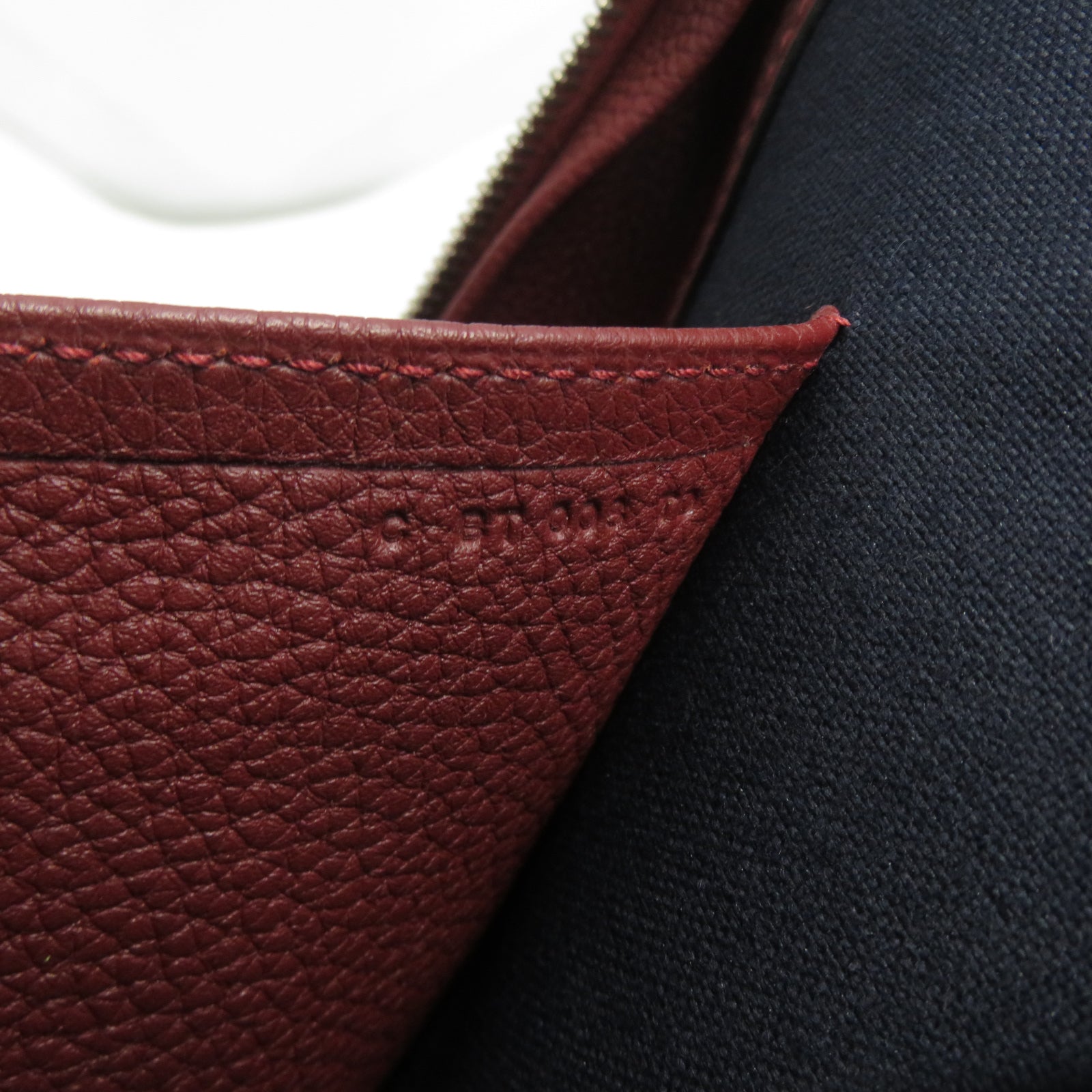 HERMES 【激減優惠】Clemence皮革Victoria Light Briefcase銀扣公事包Rouge深紅色