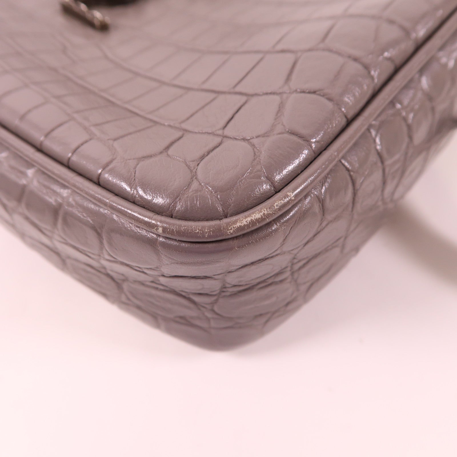 SAINT LAURENT 牛皮皮革Shoulder Bag銀扣肩背袋