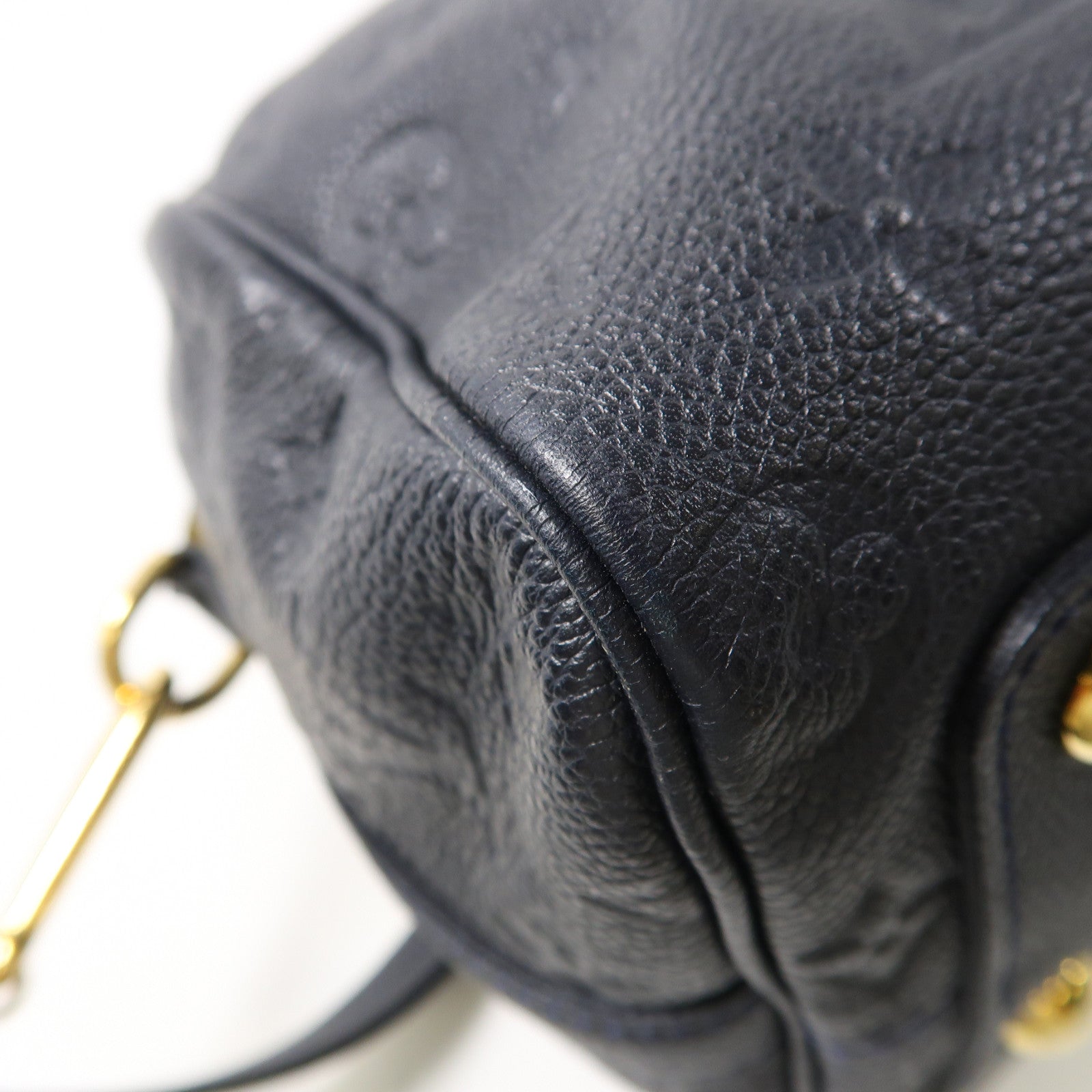 LOUIS VUITTON Monogram Empreinte Speedy 25金扣手挽肩背兩用袋黑色