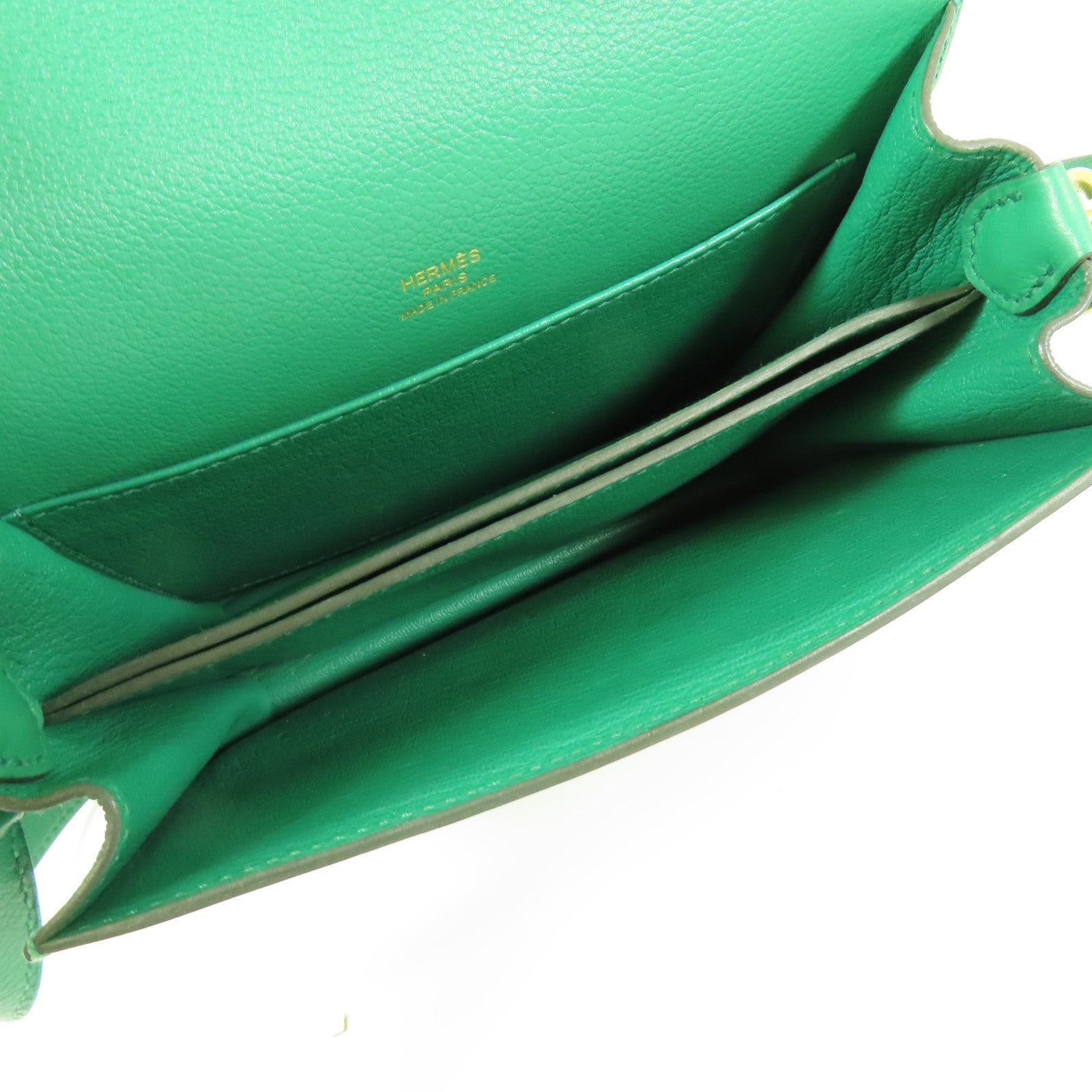 HERMES Clemence皮革Mini Roulis 金扣肩背袋Mentha