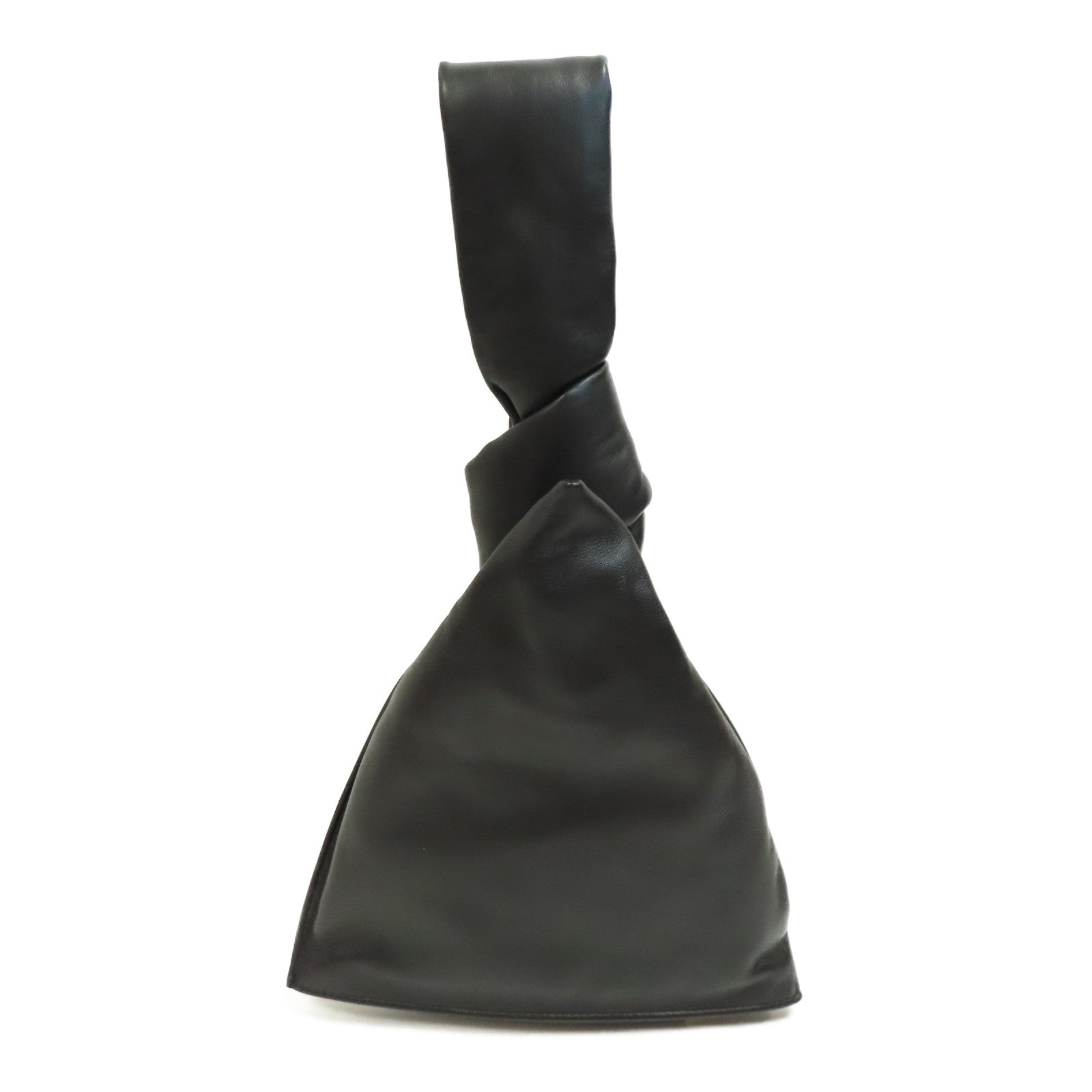 BOTTEGA VENETA 牛皮皮革Twist Mini金扣手挽袋黑色