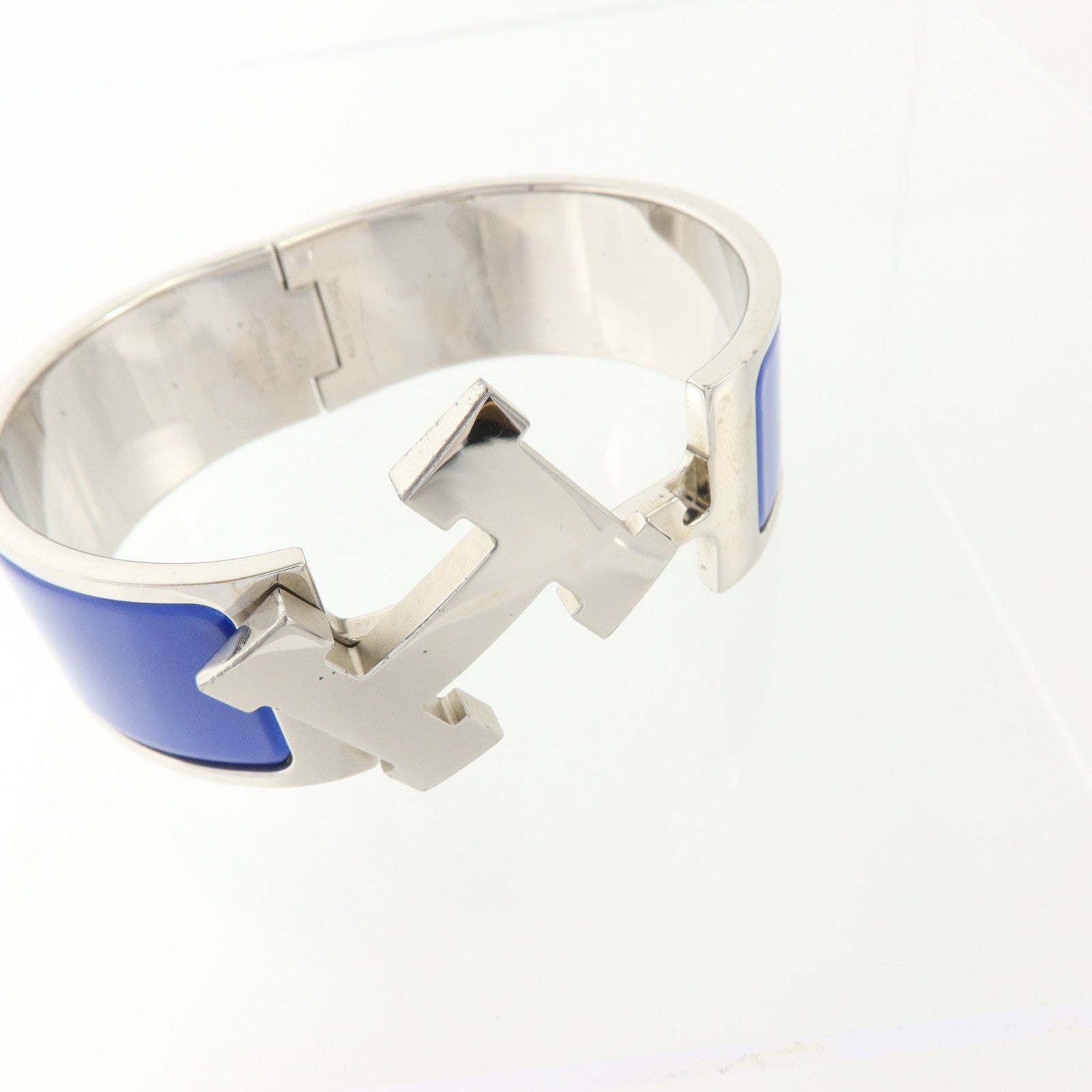 HERMES 金屬/琺瑯Clic-Clac H Bracelet銀扣手鏈