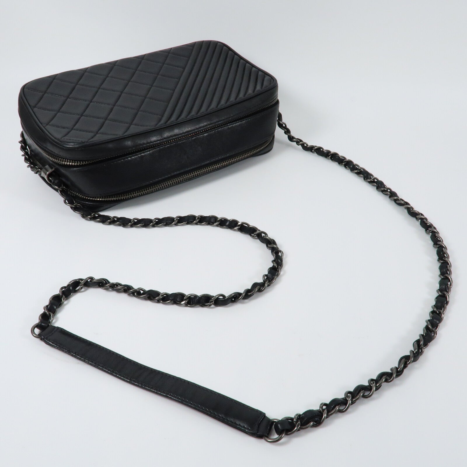 CHANEL 羊皮皮革Camera Bag鏈帶肩背袋