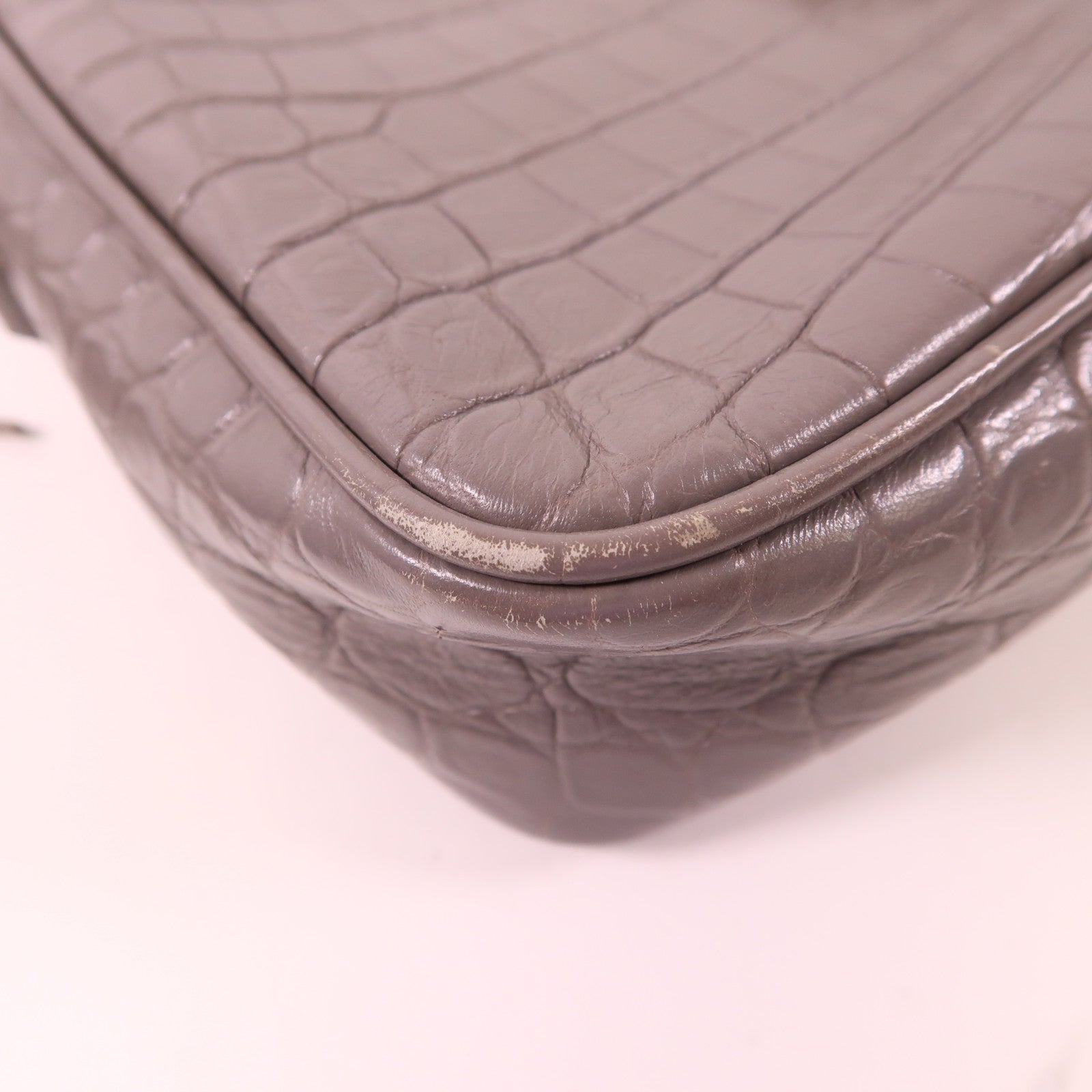 SAINT LAURENT 牛皮皮革Shoulder Bag銀扣肩背袋