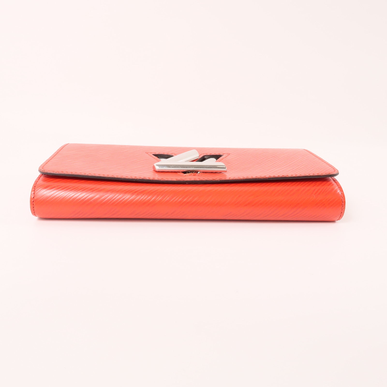 LOUIS VUITTON Epi Portefeuille Twist銀扣長錢包紅色