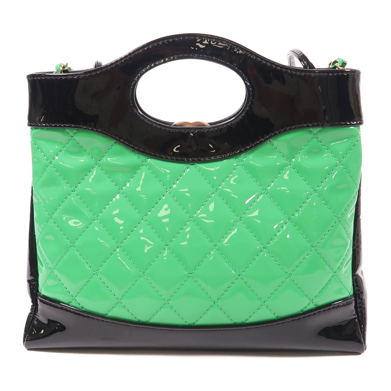 CHANEL 【激減優惠】漆皮皮革Mini 31金扣手挽肩背兩用袋