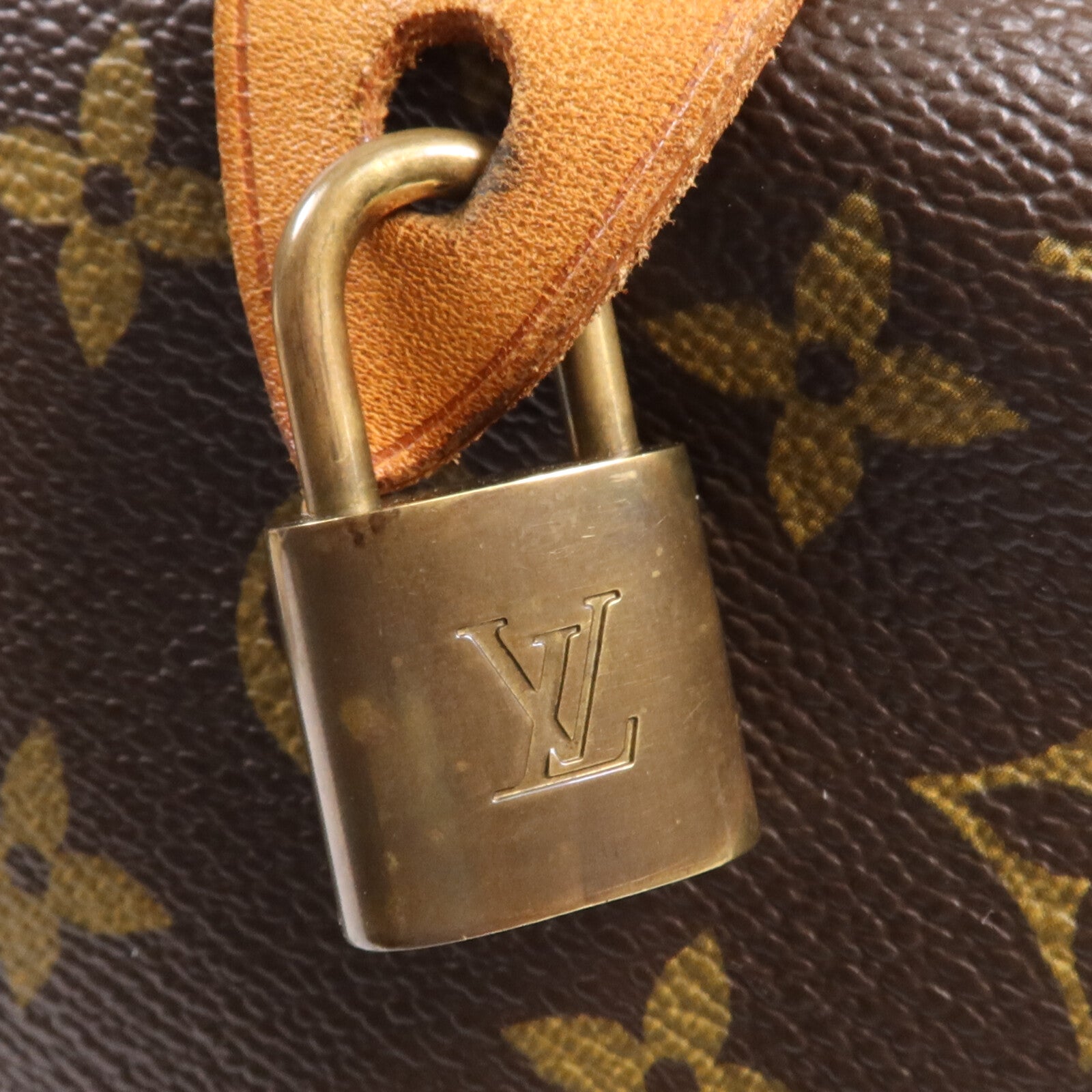 LOUIS VUITTON Monogram Speedy 35金扣手挽袋