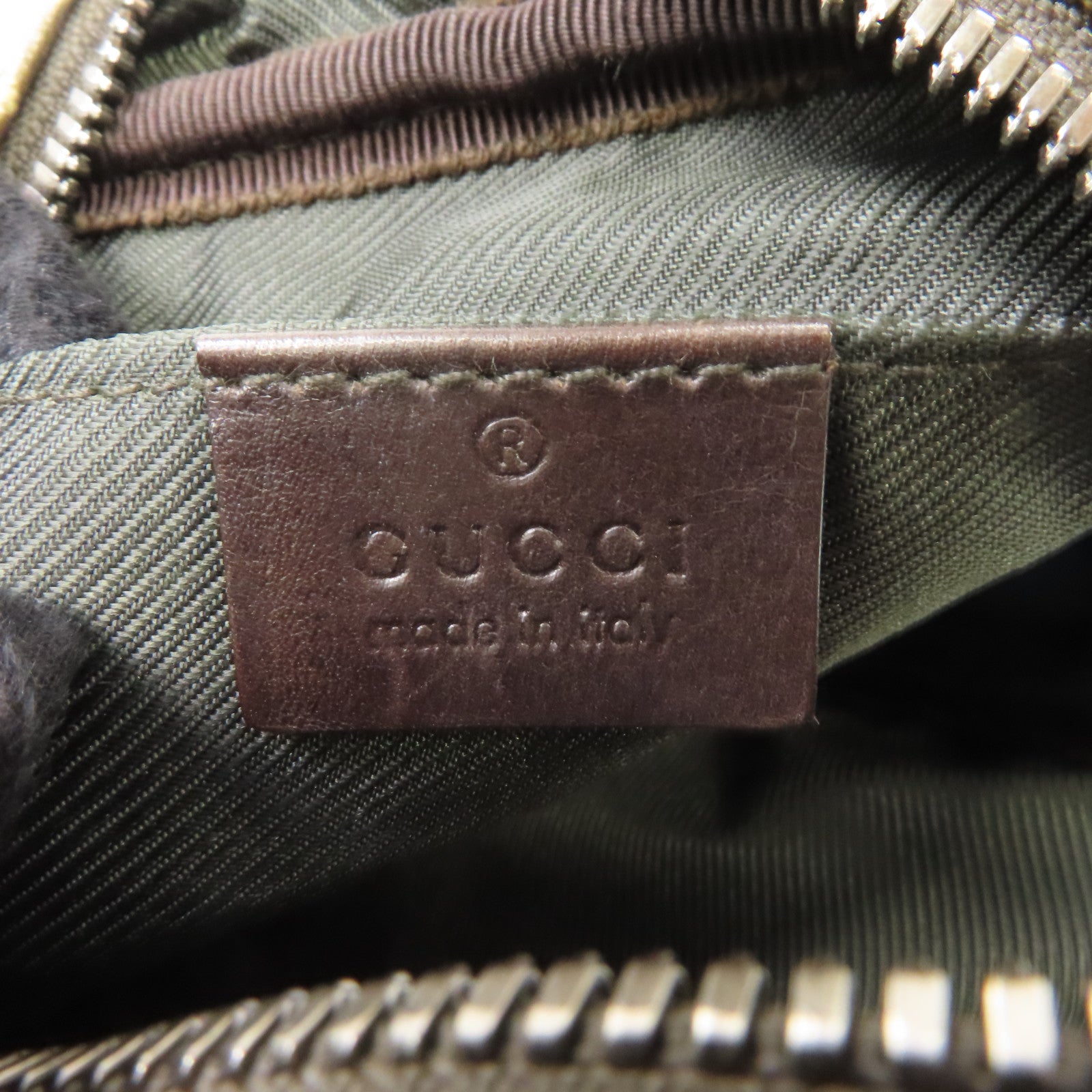 GUCCI 塗層帆布Shoulder Bag銀扣肩背袋啡色