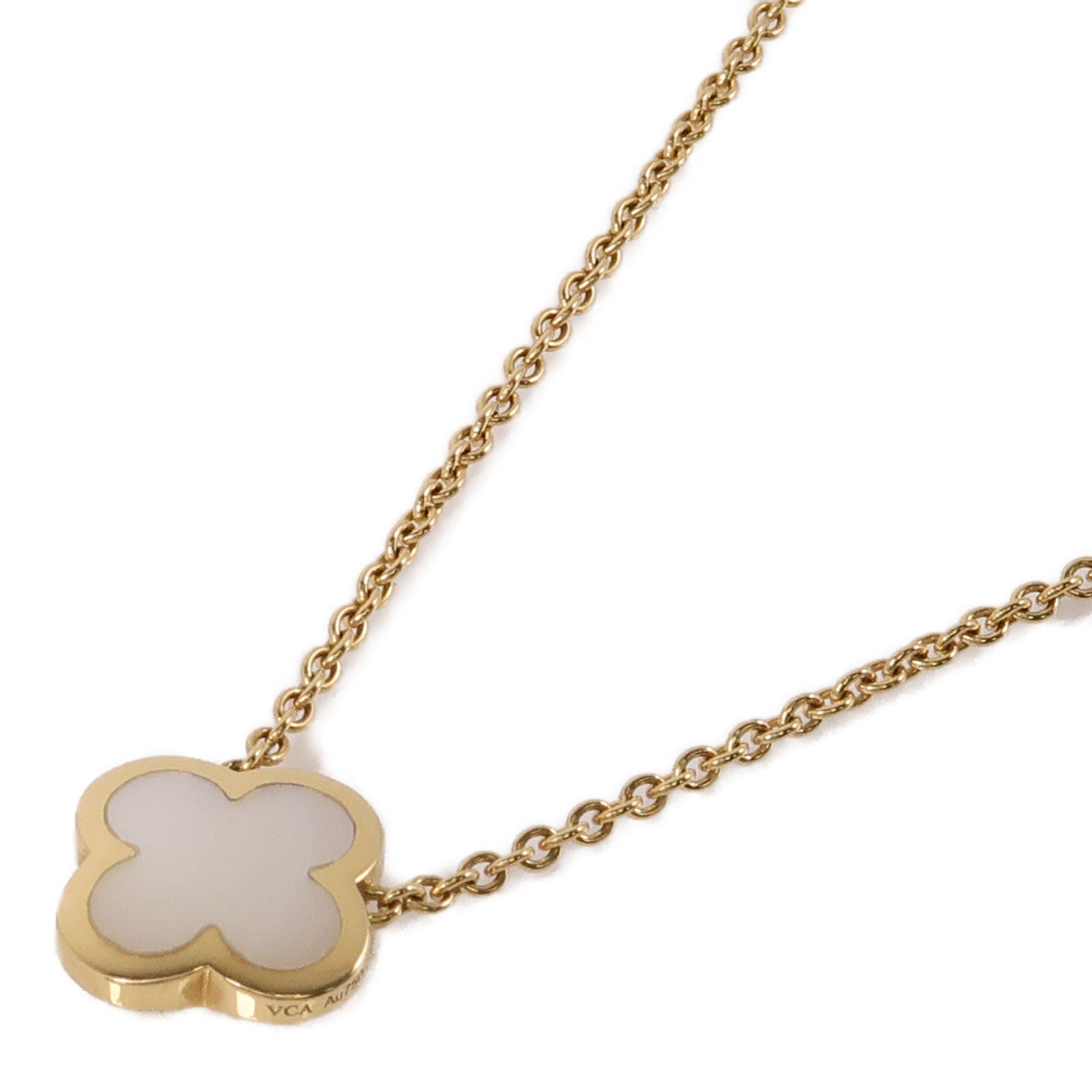 Van Cleef & Arpels 18K黃金/珍珠母Pure Alhambra項鍊