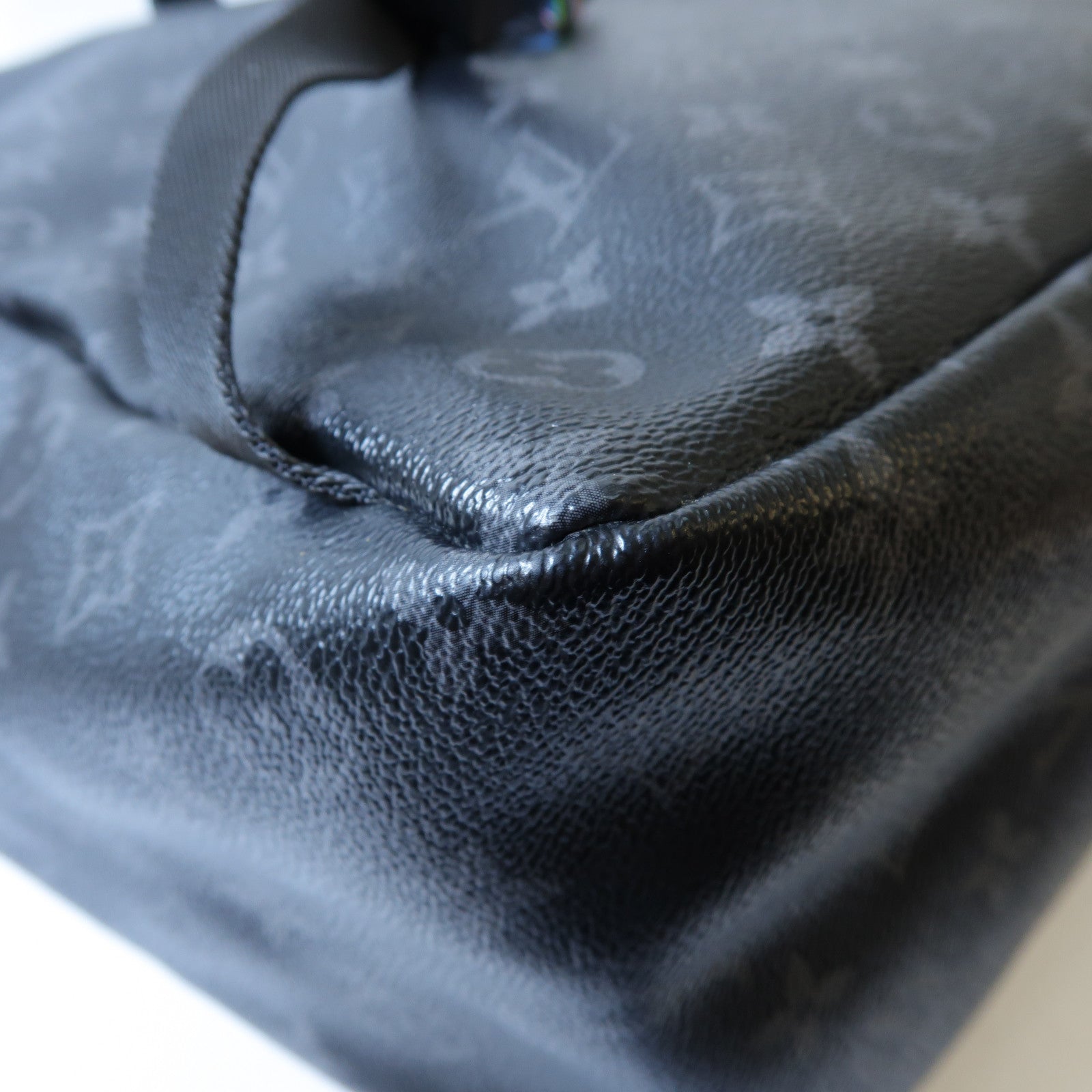 LOUIS VUITTON Monogram Eclipse LV x Fragment Apollo銀扣背包黑色