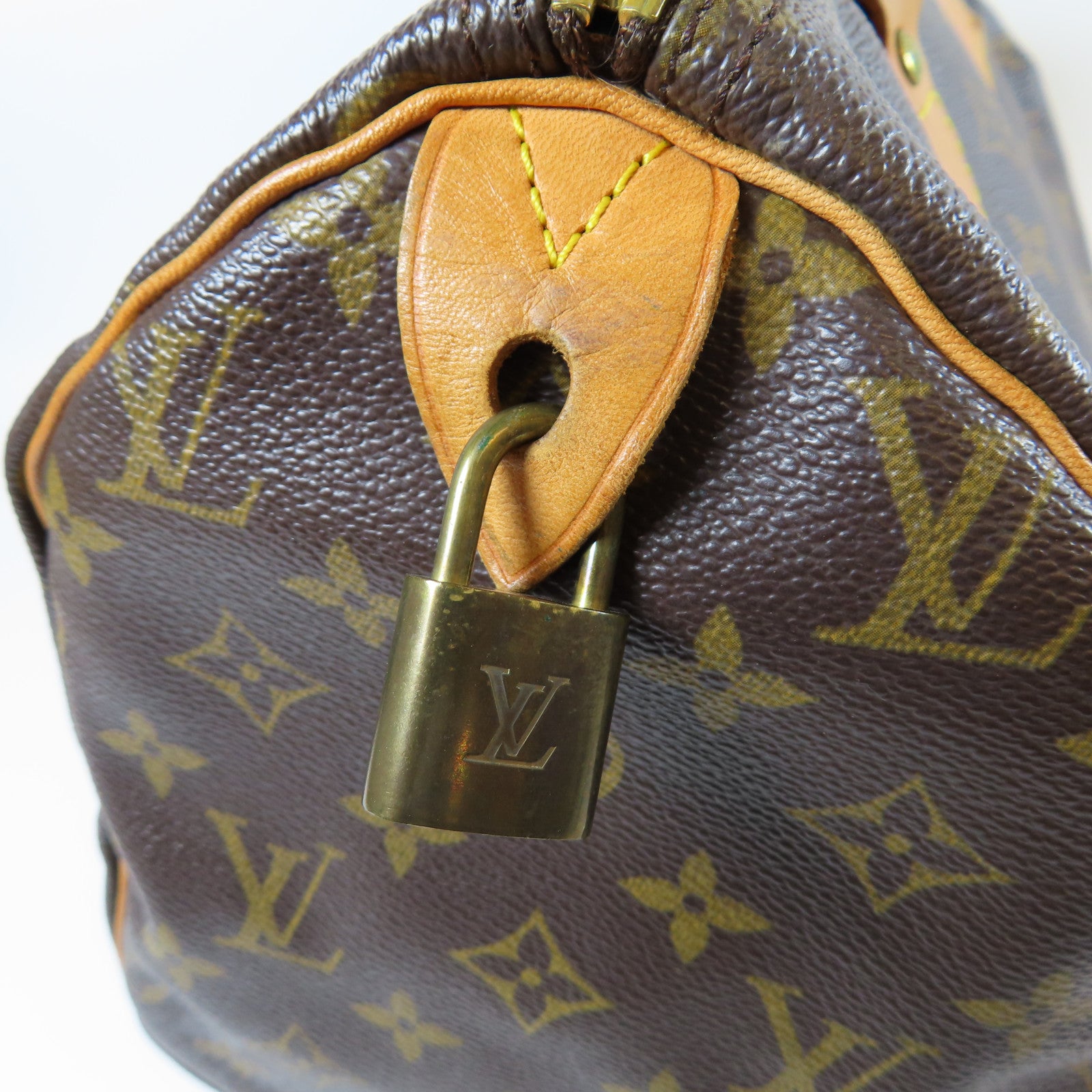 LOUIS VUITTON **【激減優惠】Monogram Speedy 30金扣手挽袋啡色
