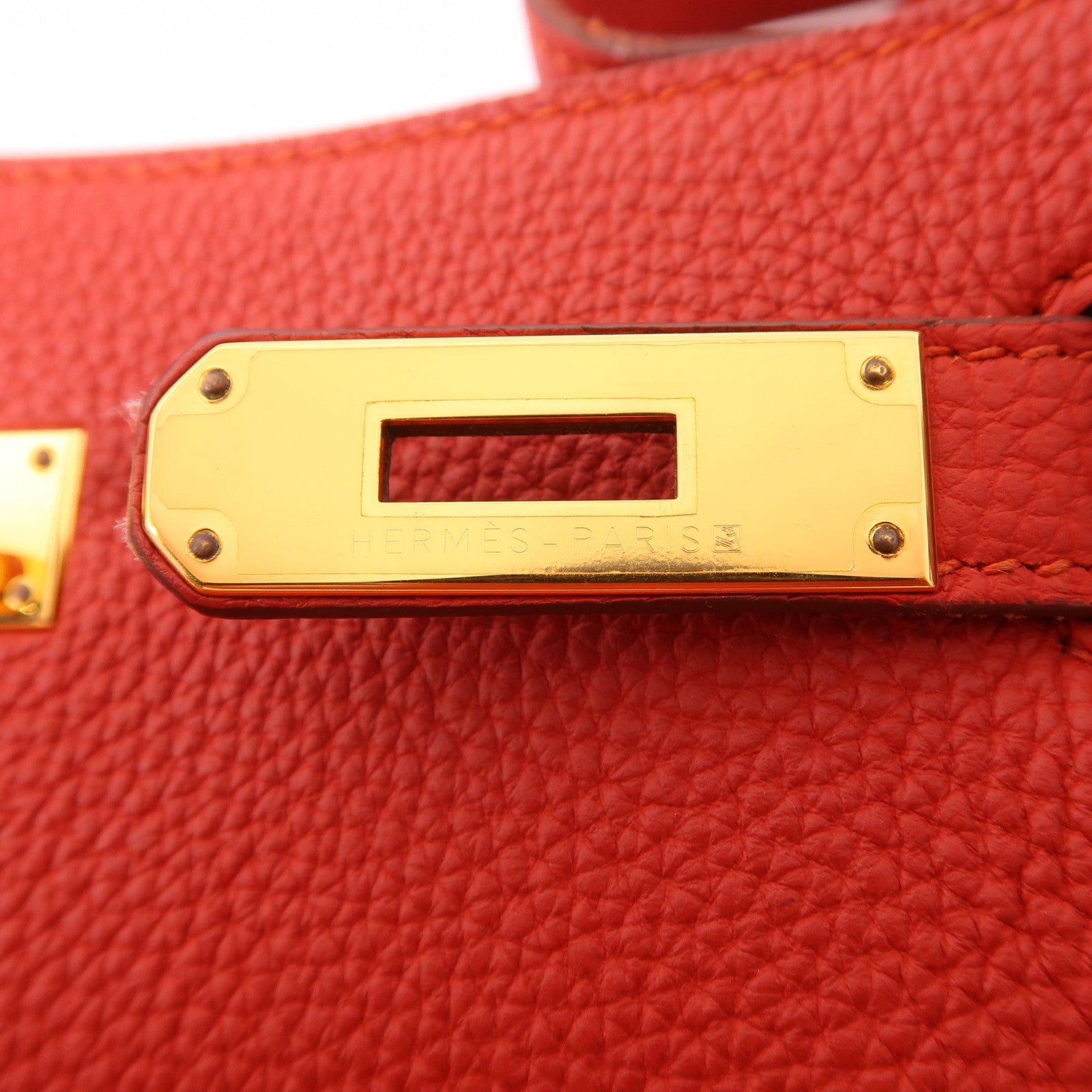 HERMES Clemence皮革So Kelly 22銀扣肩背袋9M Sanguine