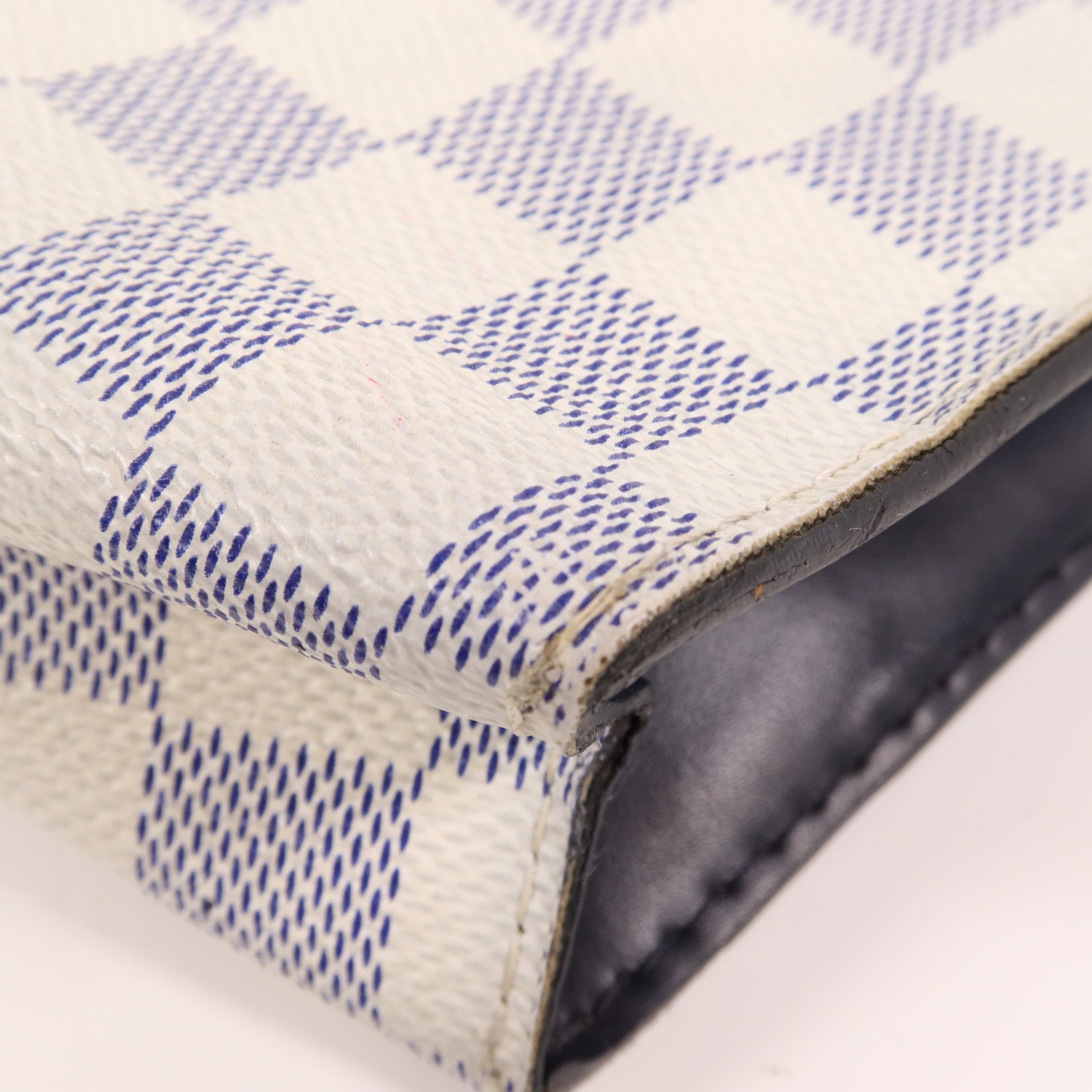 LOUIS VUITTON Damier Azur Pochette Voyage Clutch銀扣手拿包