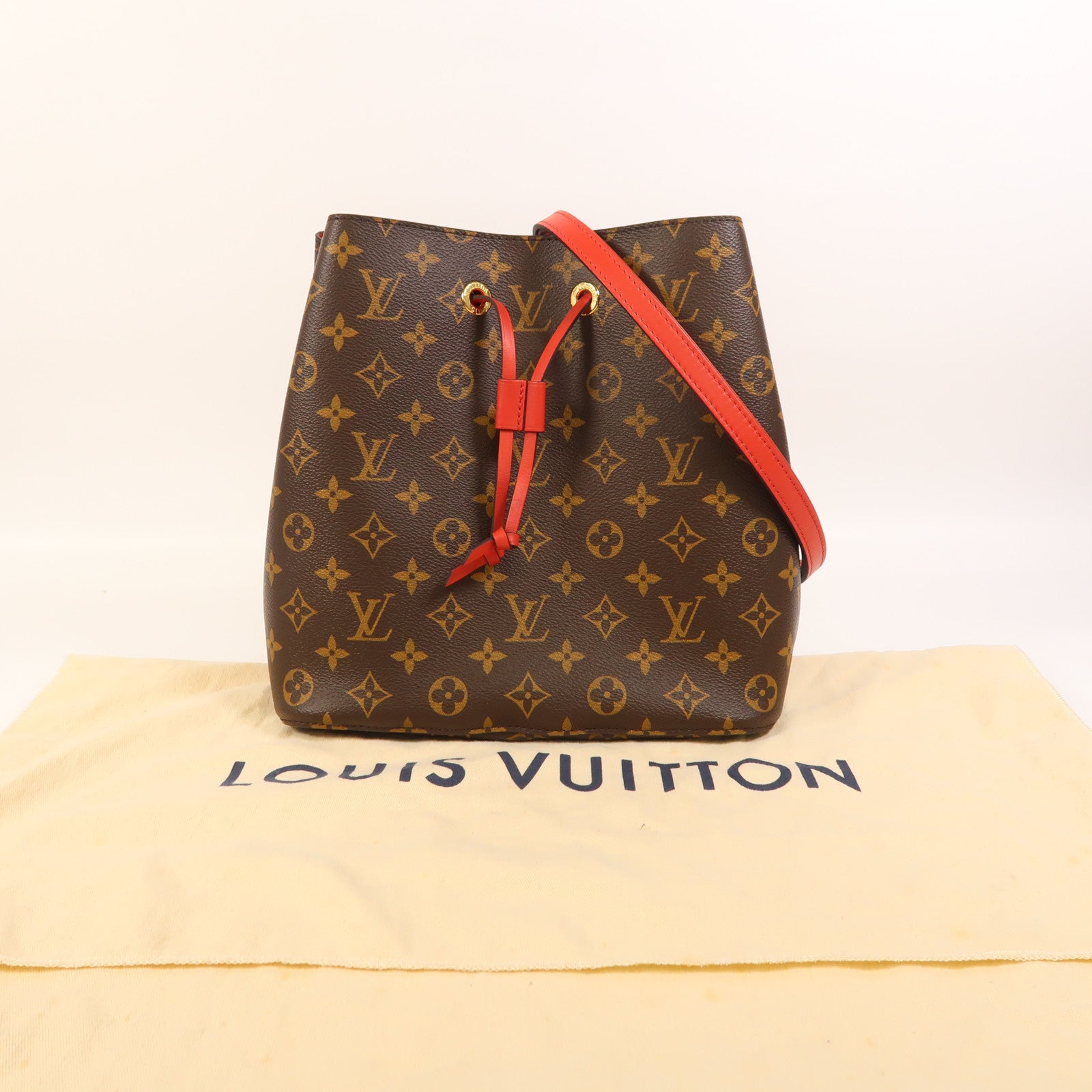 LOUIS VUITTON Monogram Neo Noe MM金扣肩背袋Coquelicot