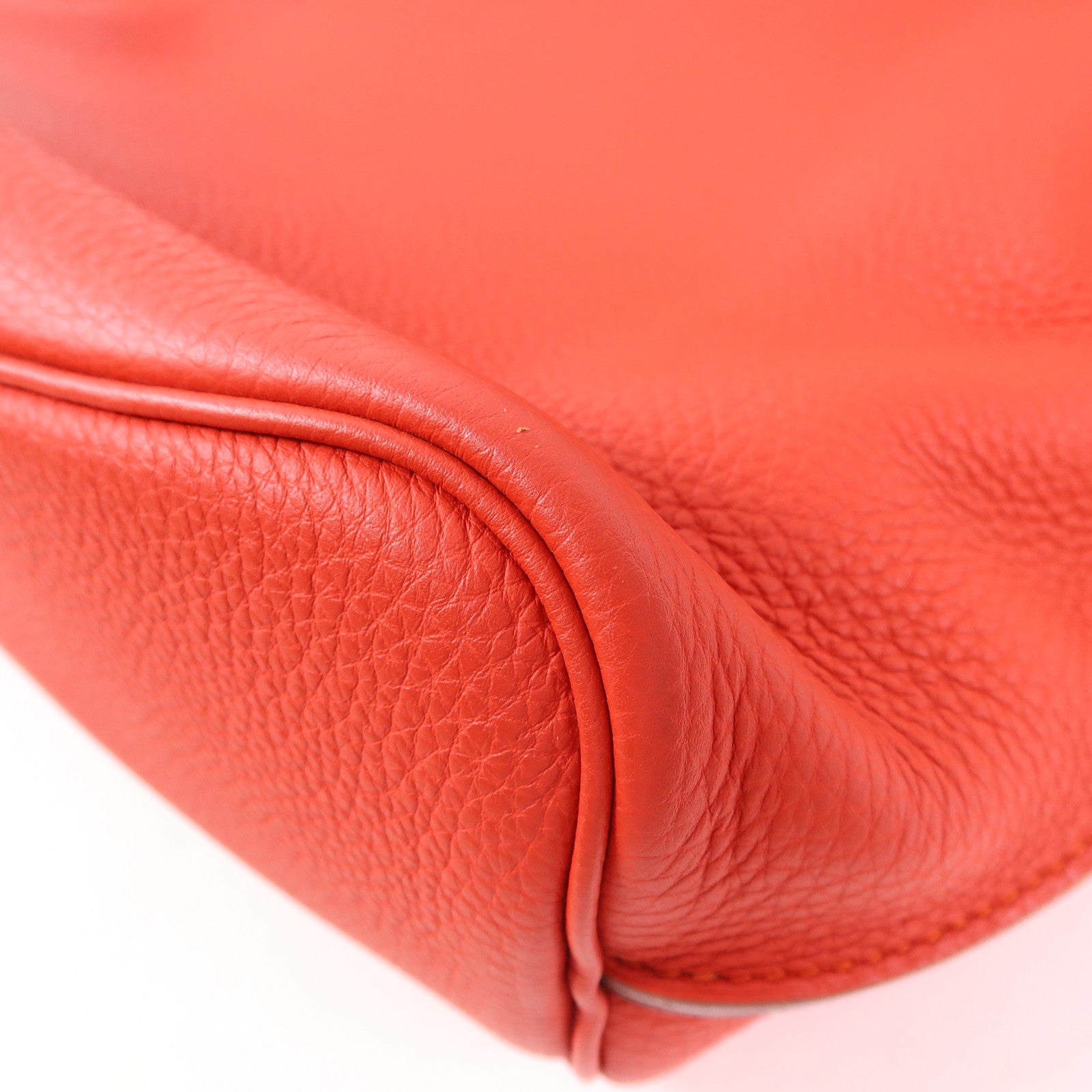 HERMES Clemence皮革So Kelly 22銀扣肩背袋9M Sanguine
