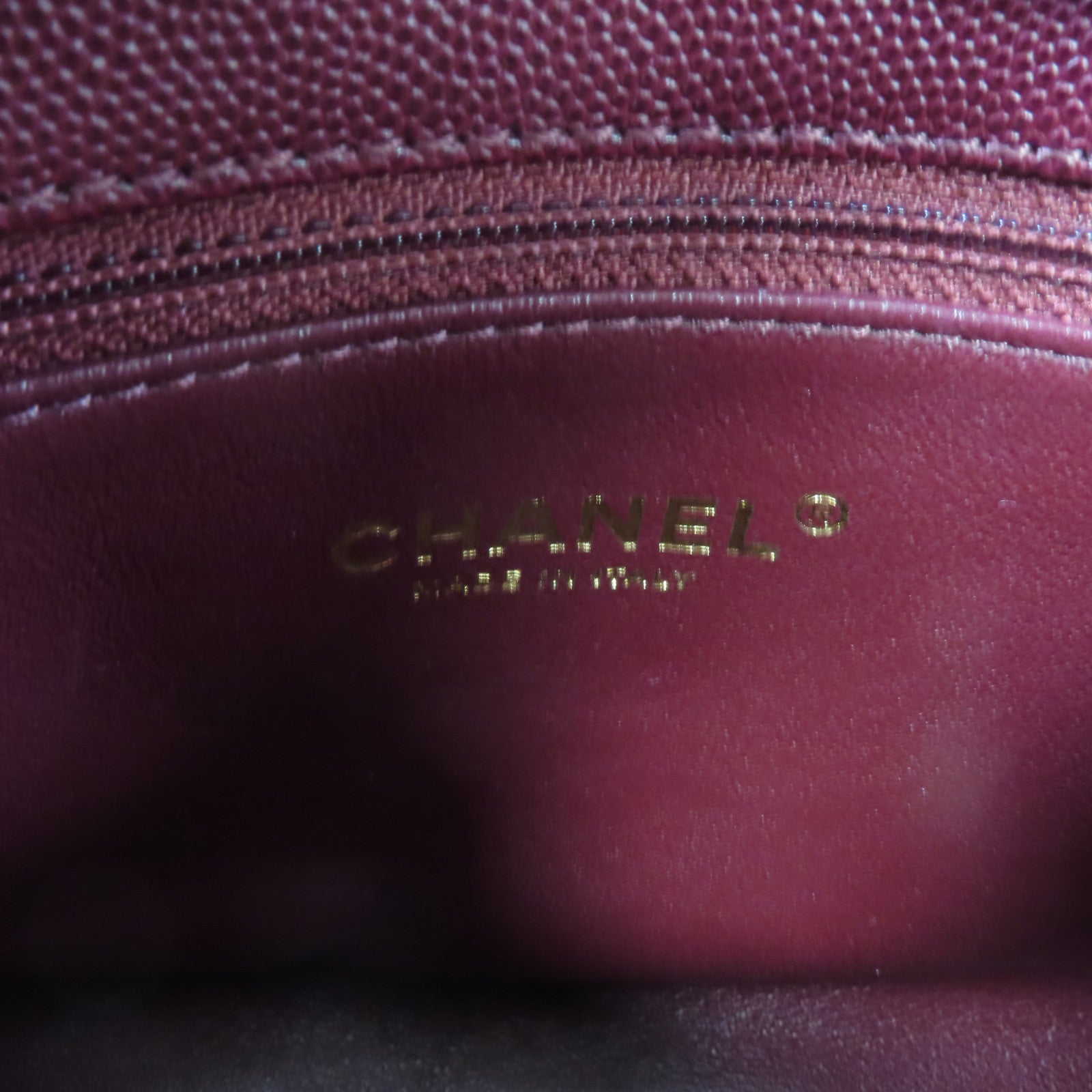 CHANEL 【激減優惠】菱格Caviar皮革/蛇皮皮革Coco Handle Medium金扣手挽肩背兩用袋酒紅色