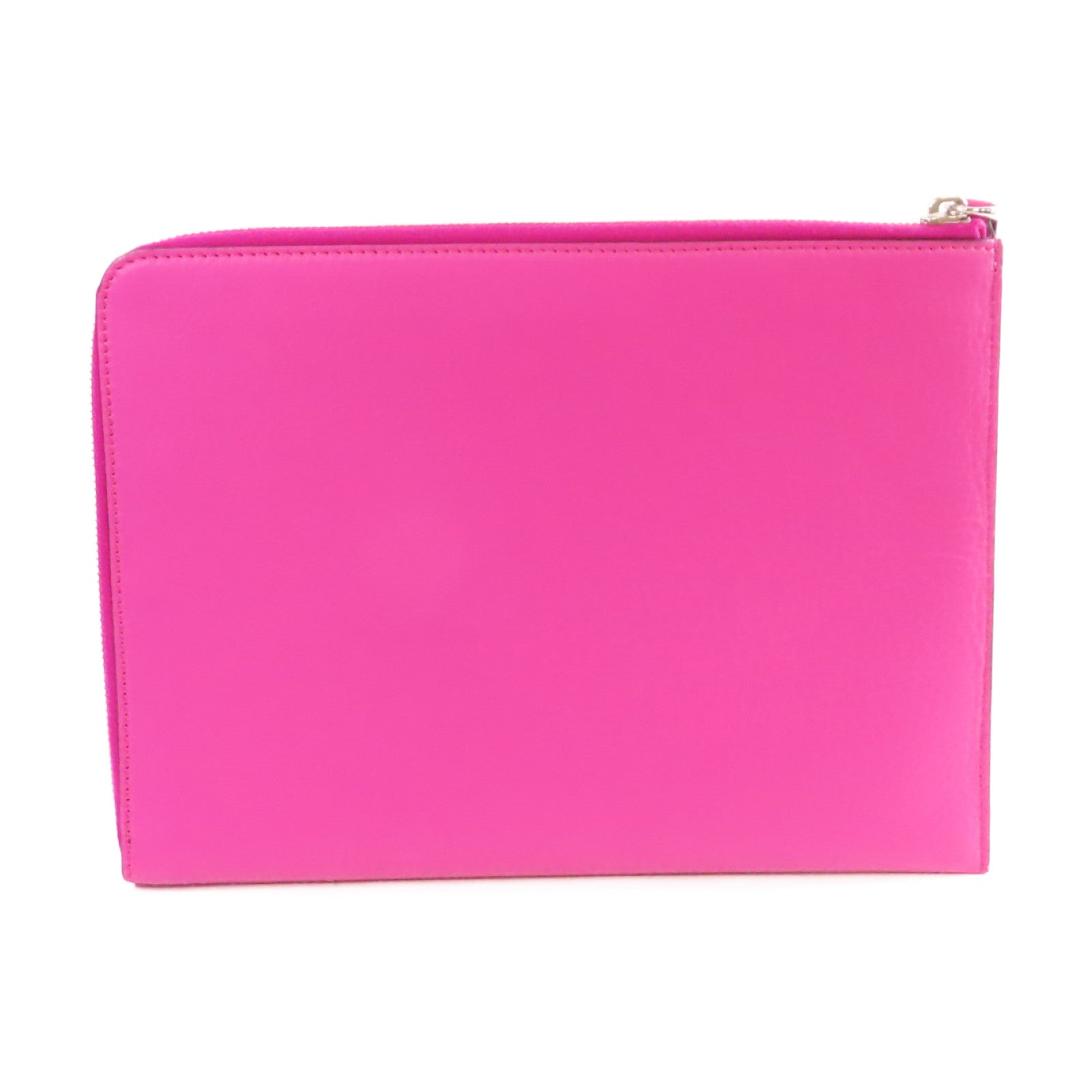 FENDI 牛皮皮革Monster Clutch Bag銀扣手拿包粉紫色