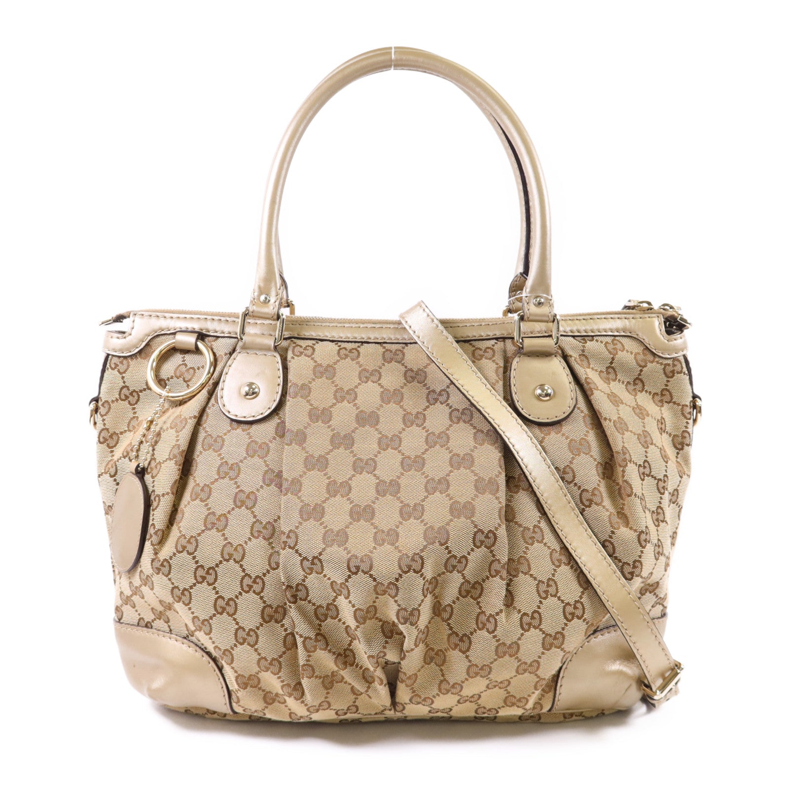 GUCCI 帆布2 Way Shoulder Bag金扣手挽肩背兩用袋