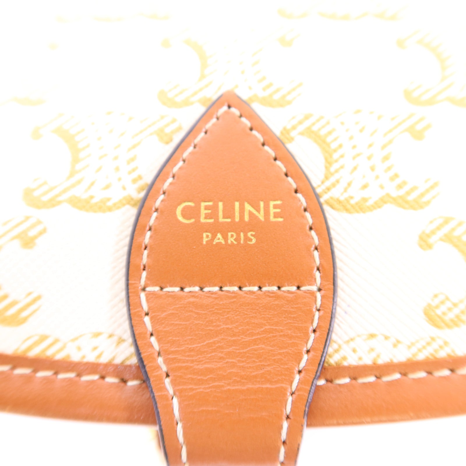 CELINE 塗層帆布Folco金扣肩背袋