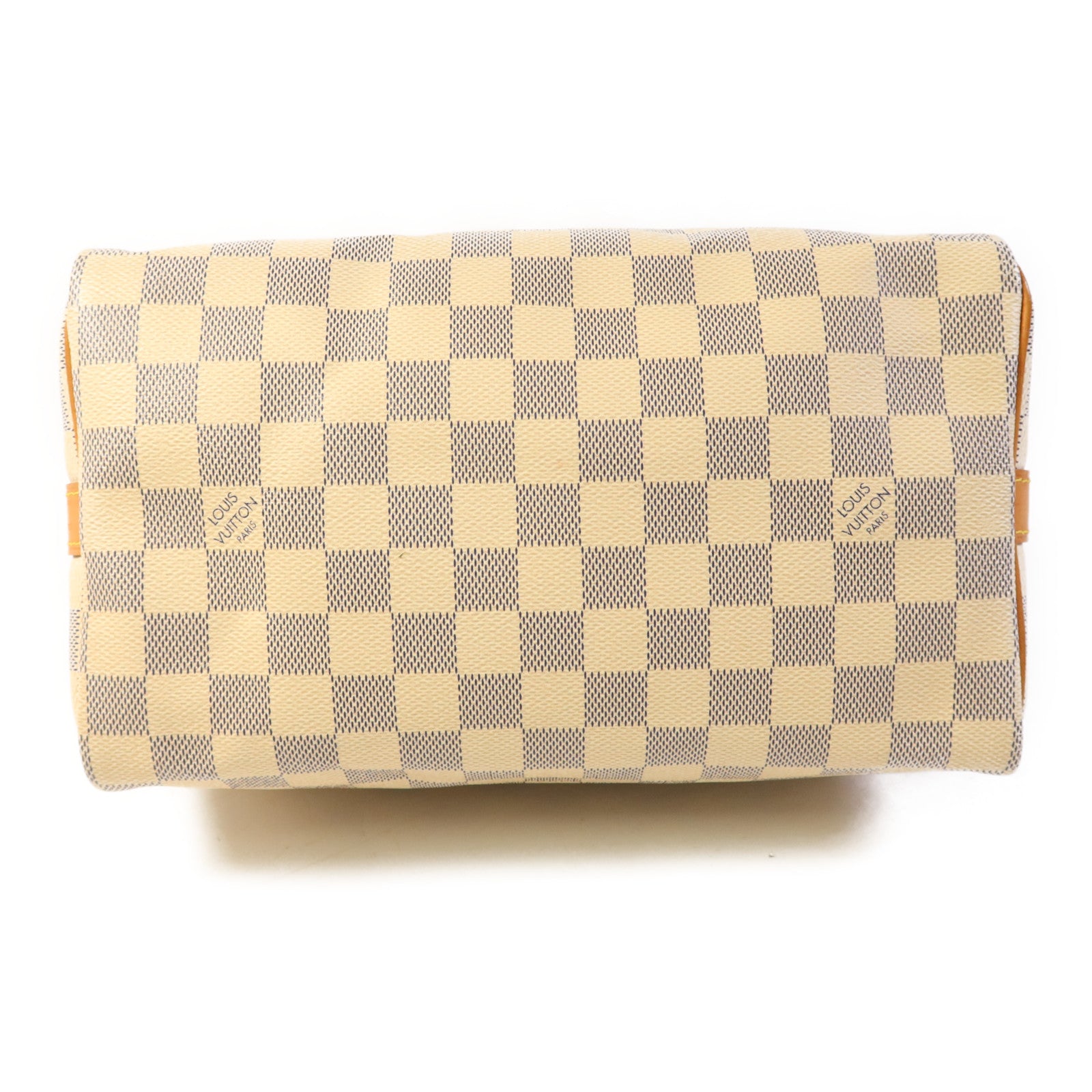 LOUIS VUITTON Damier Azur Speedy Bandouliere 25金扣手挽肩背兩用袋