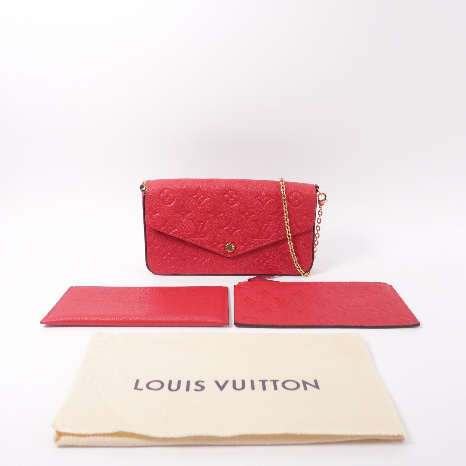 LOUIS VUITTON Monogram Empreinte Pochette Felicie鏈帶肩背袋