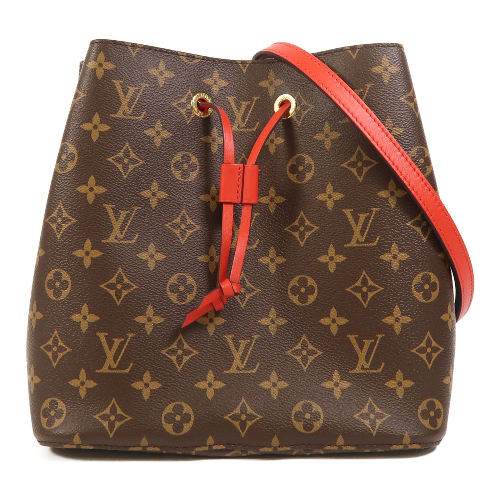 LOUIS VUITTON Monogram Neo Noe MM金扣肩背袋Coquelicot