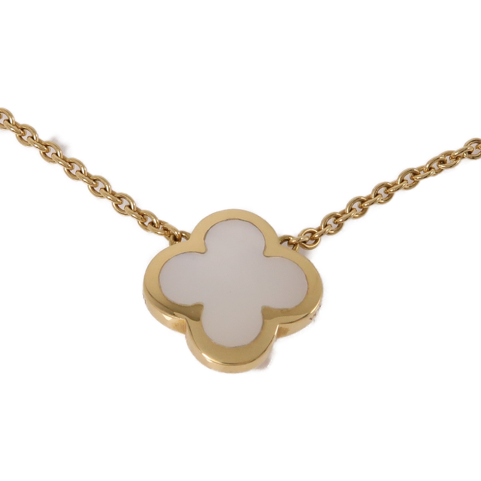 Van Cleef & Arpels 18K黃金/珍珠母Pure Alhambra項鍊