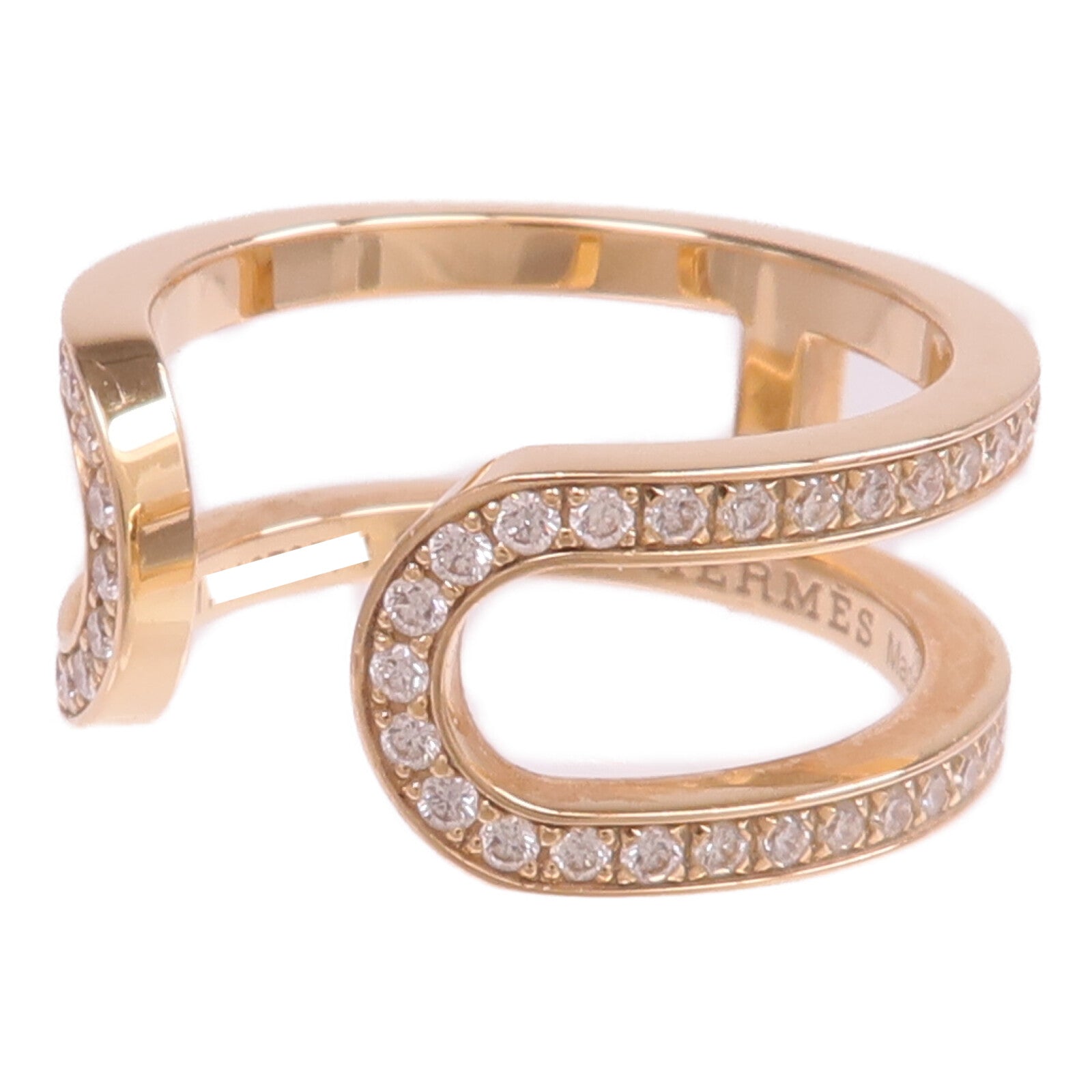 HERMES 【激減優惠】18K玫瑰金Ever Chaine d'ancre Ring鑽石戒指Hermes#52/US#6