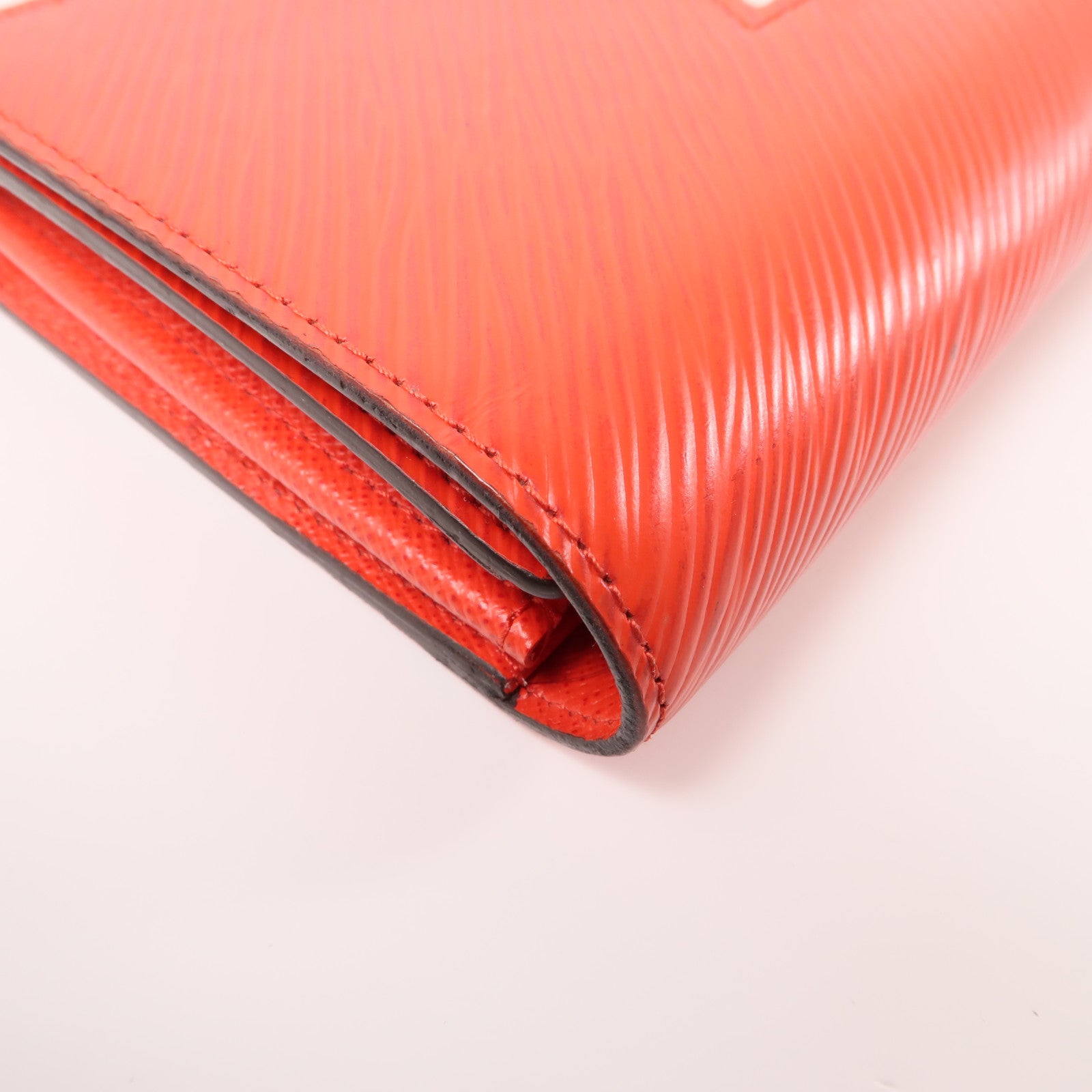 LOUIS VUITTON Epi Portefeuille Twist銀扣長錢包紅色