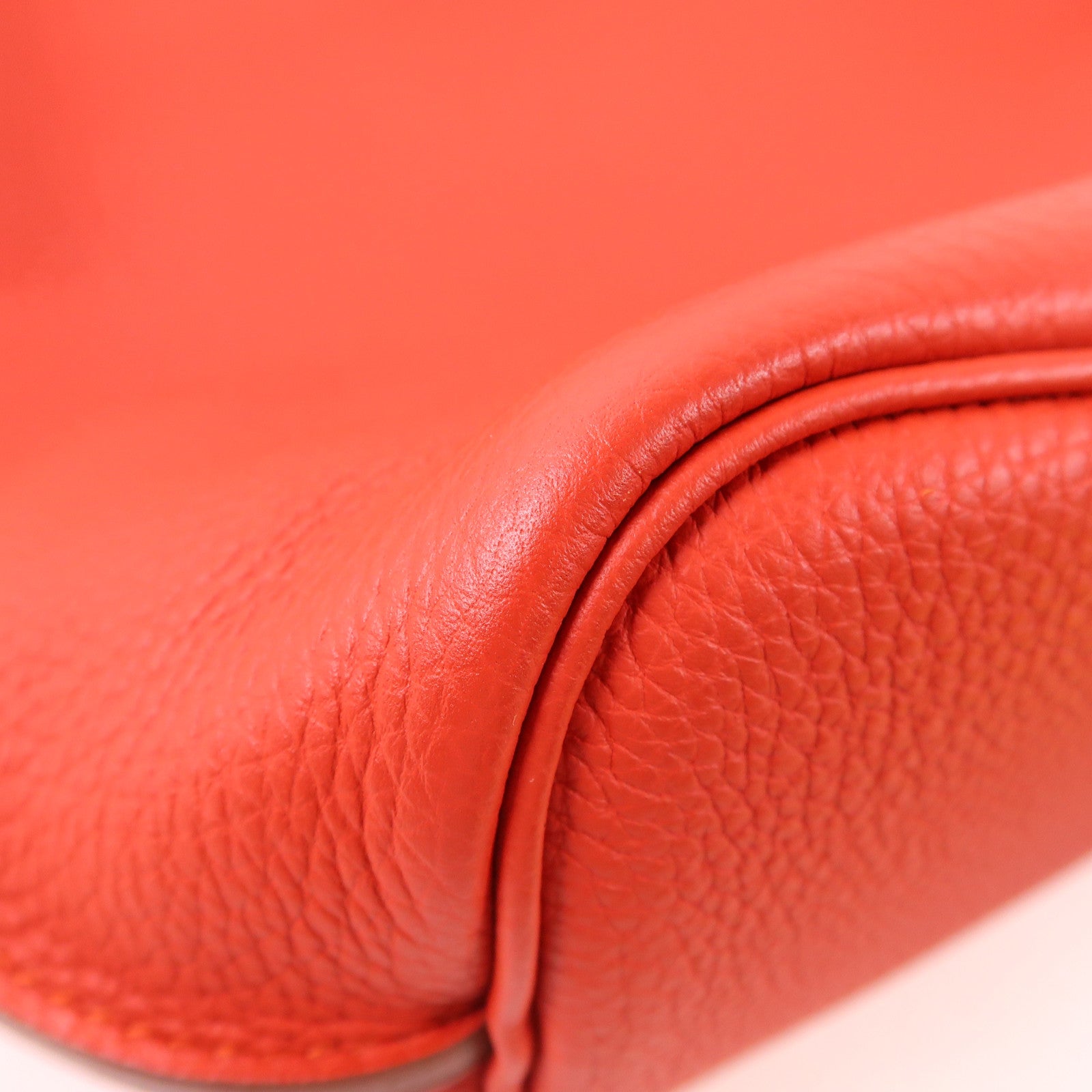 HERMES Clemence皮革So Kelly 22銀扣肩背袋9M Sanguine